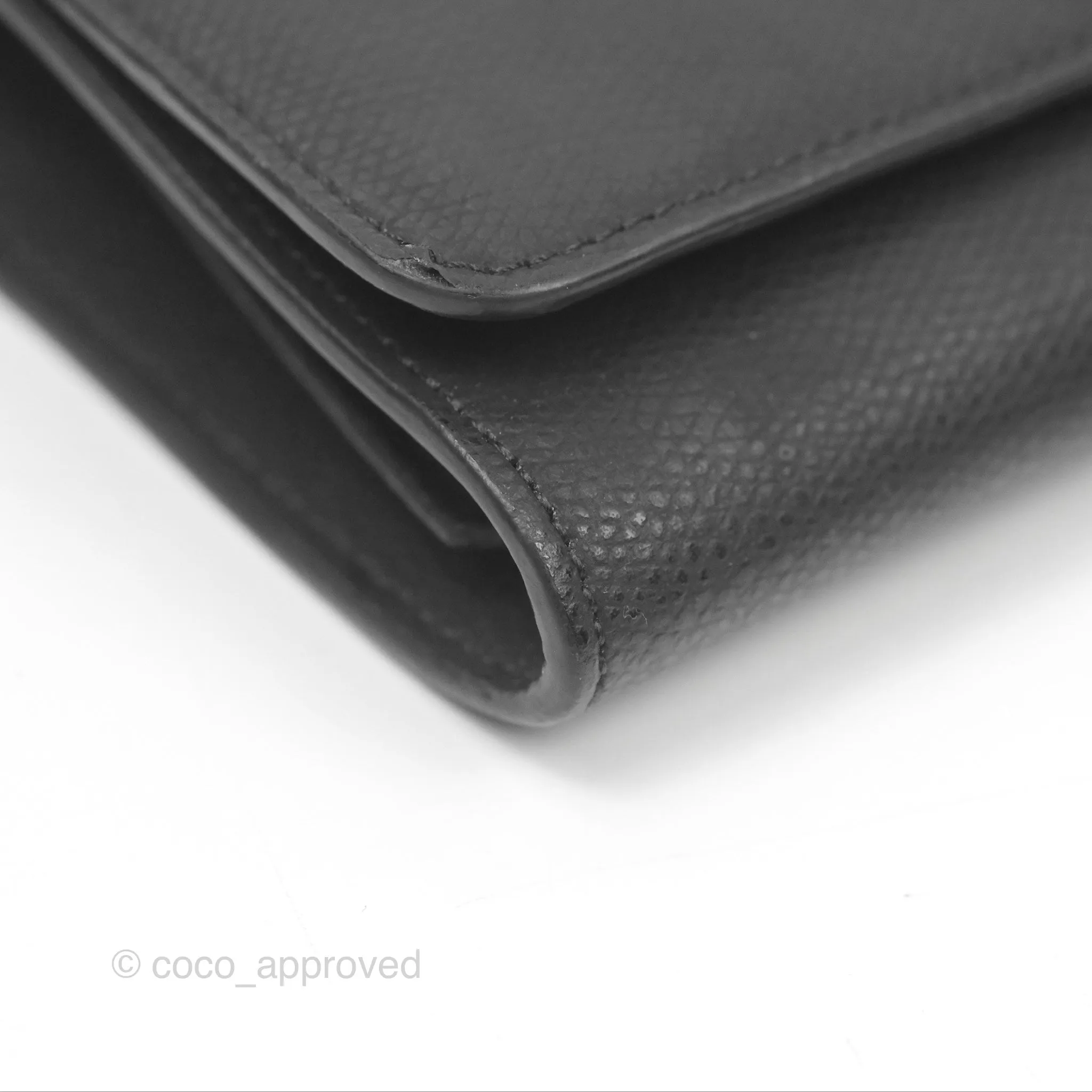 Fendi Kan I Wallet on Chain Black Silver Hardware