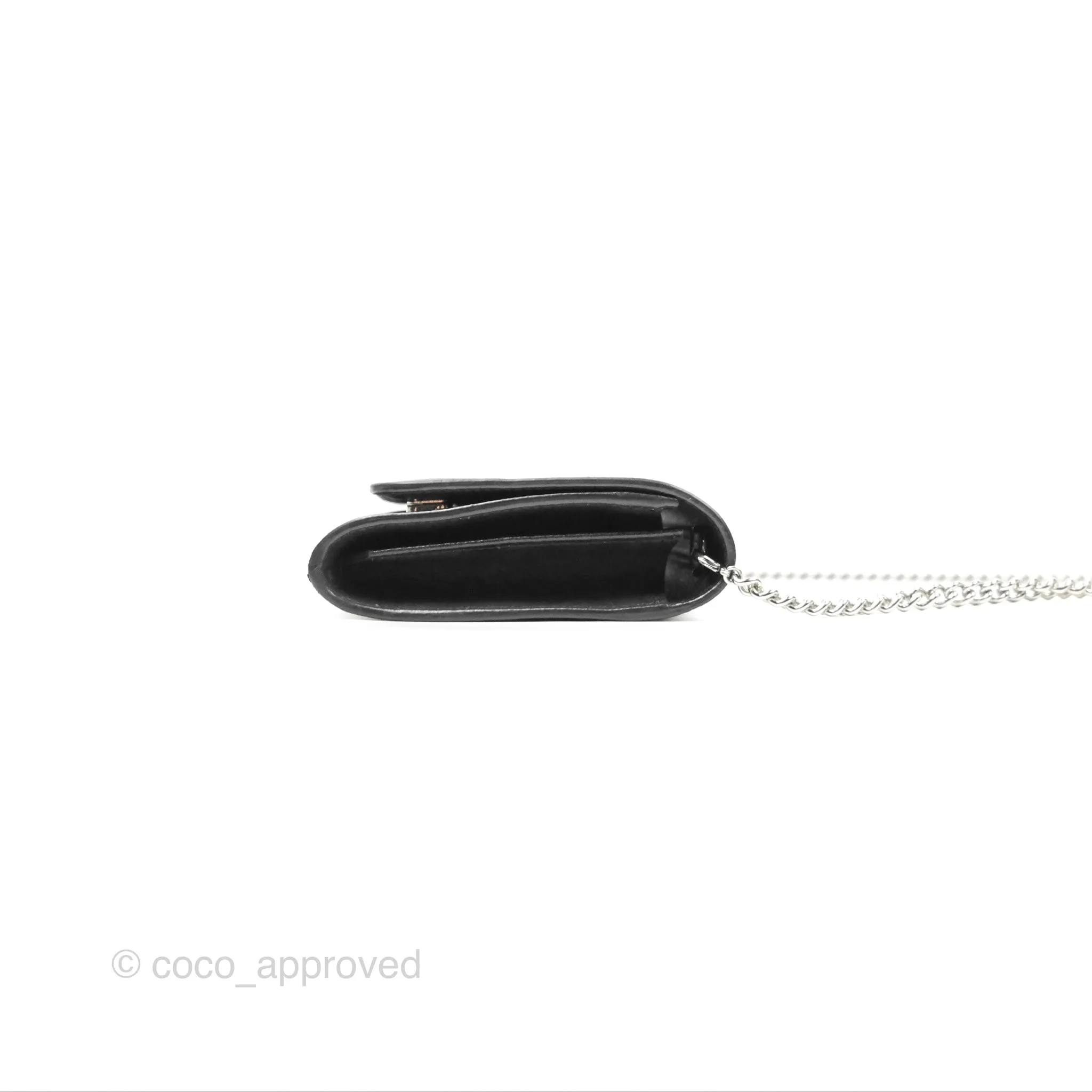 Fendi Kan I Wallet on Chain Black Silver Hardware