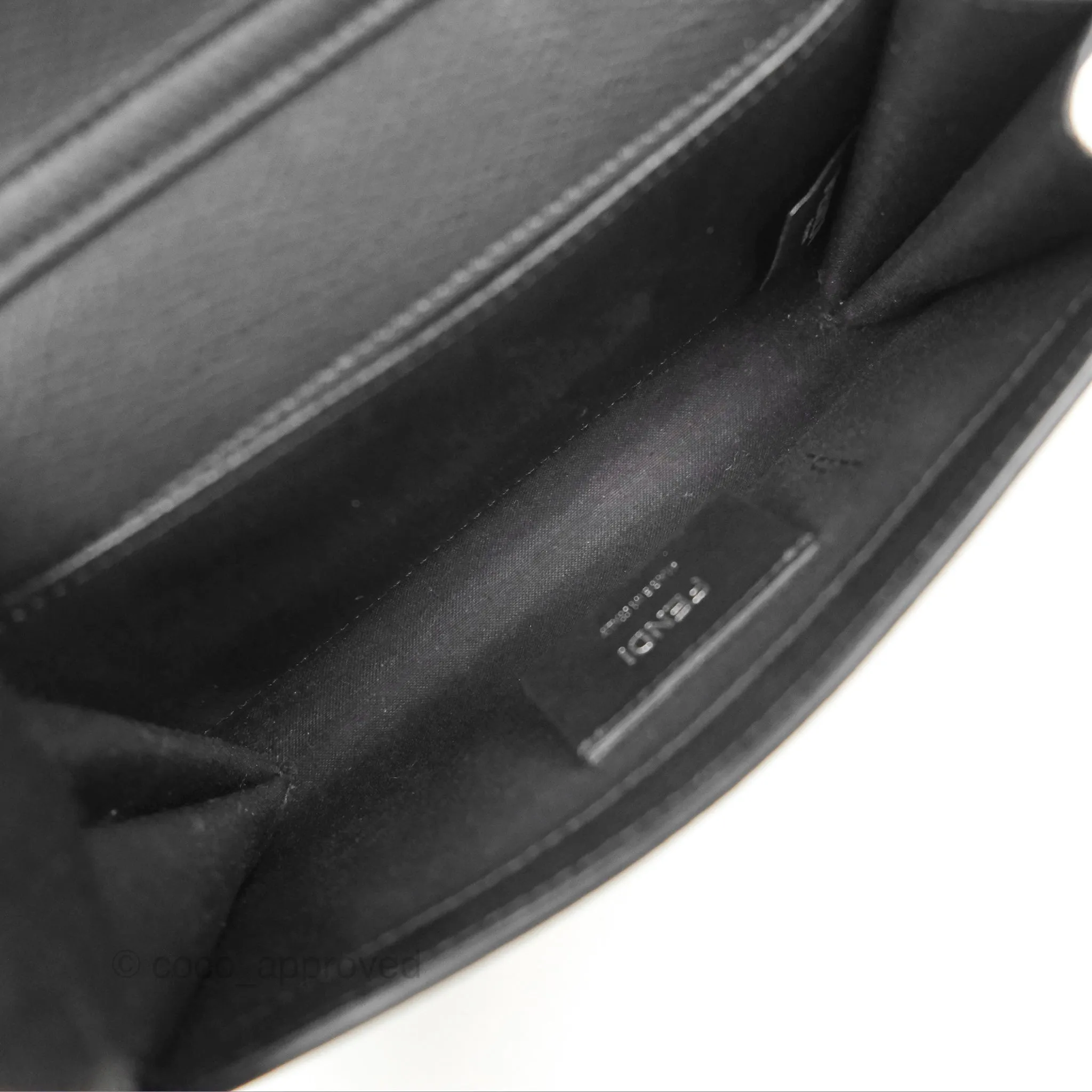 Fendi Kan I Wallet on Chain Black Silver Hardware