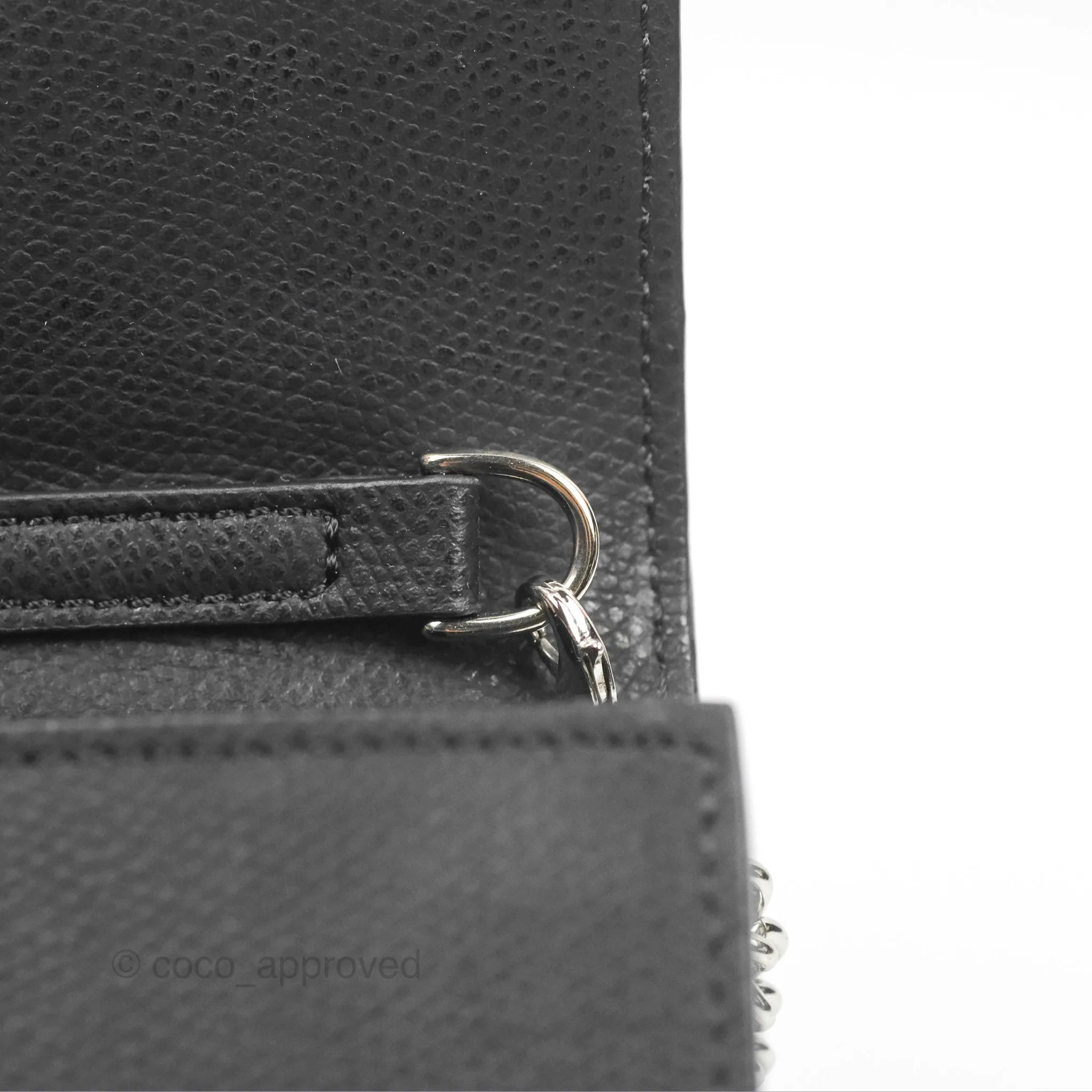 Fendi Kan I Wallet on Chain Black Silver Hardware