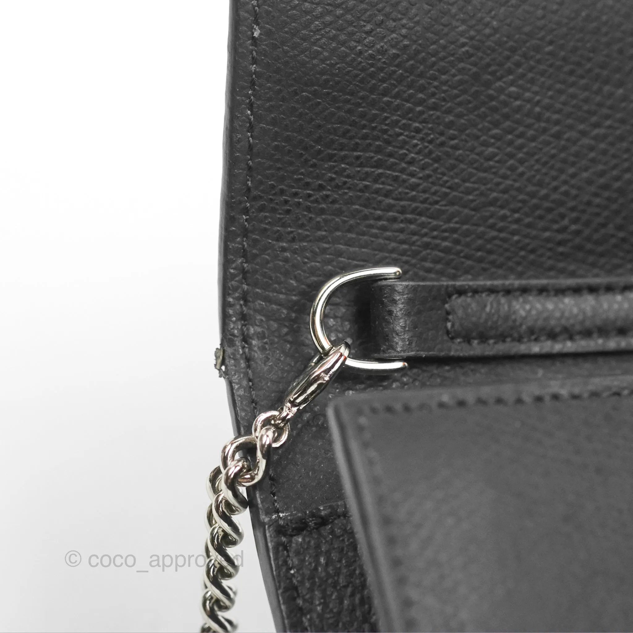 Fendi Kan I Wallet on Chain Black Silver Hardware