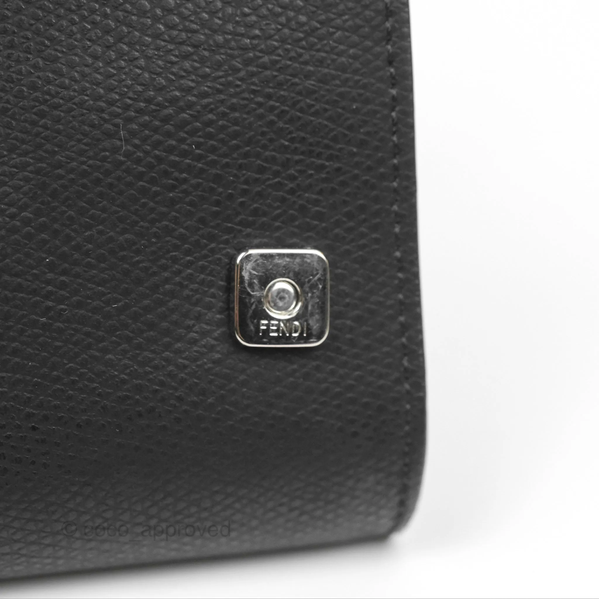 Fendi Kan I Wallet on Chain Black Silver Hardware