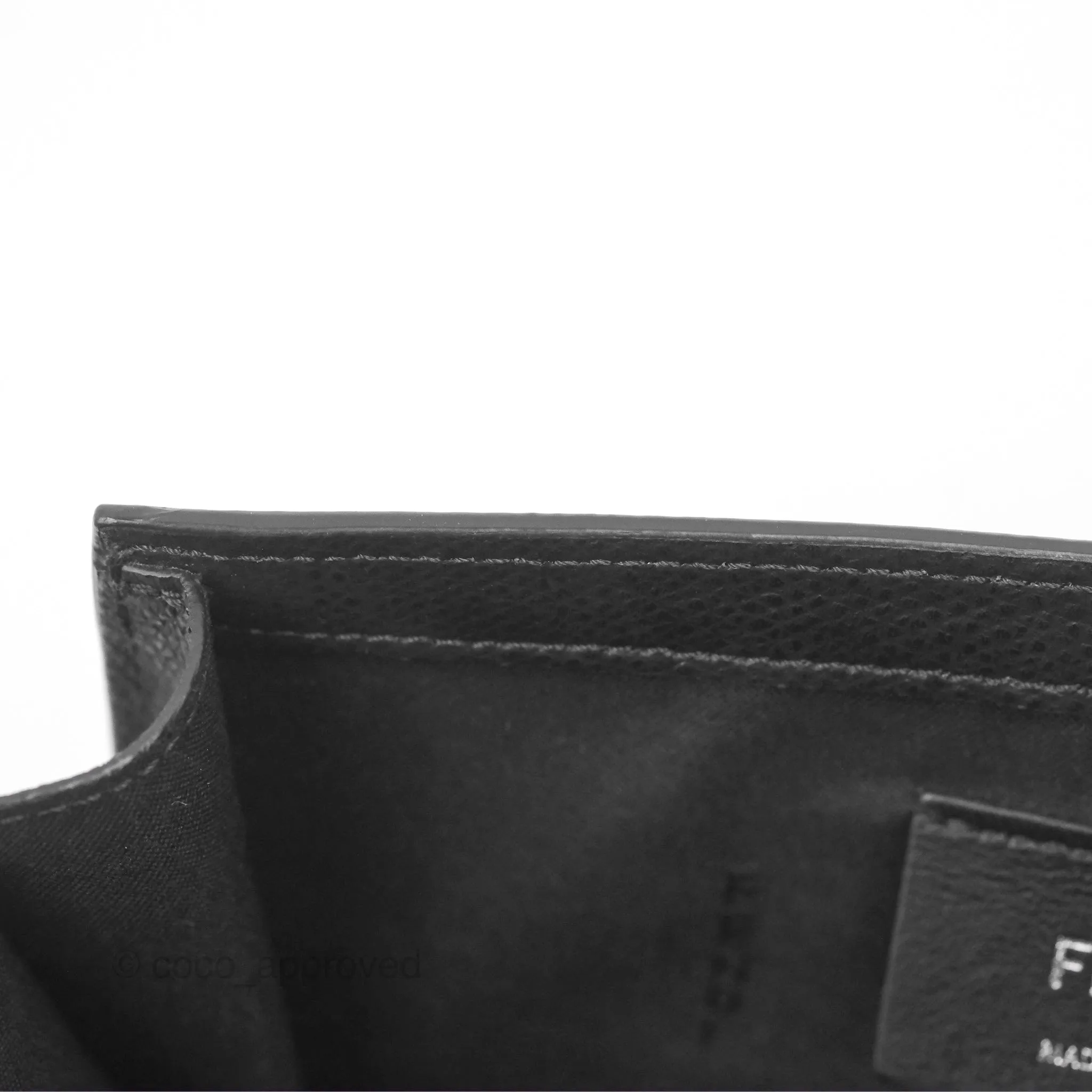 Fendi Kan I Wallet on Chain Black Silver Hardware