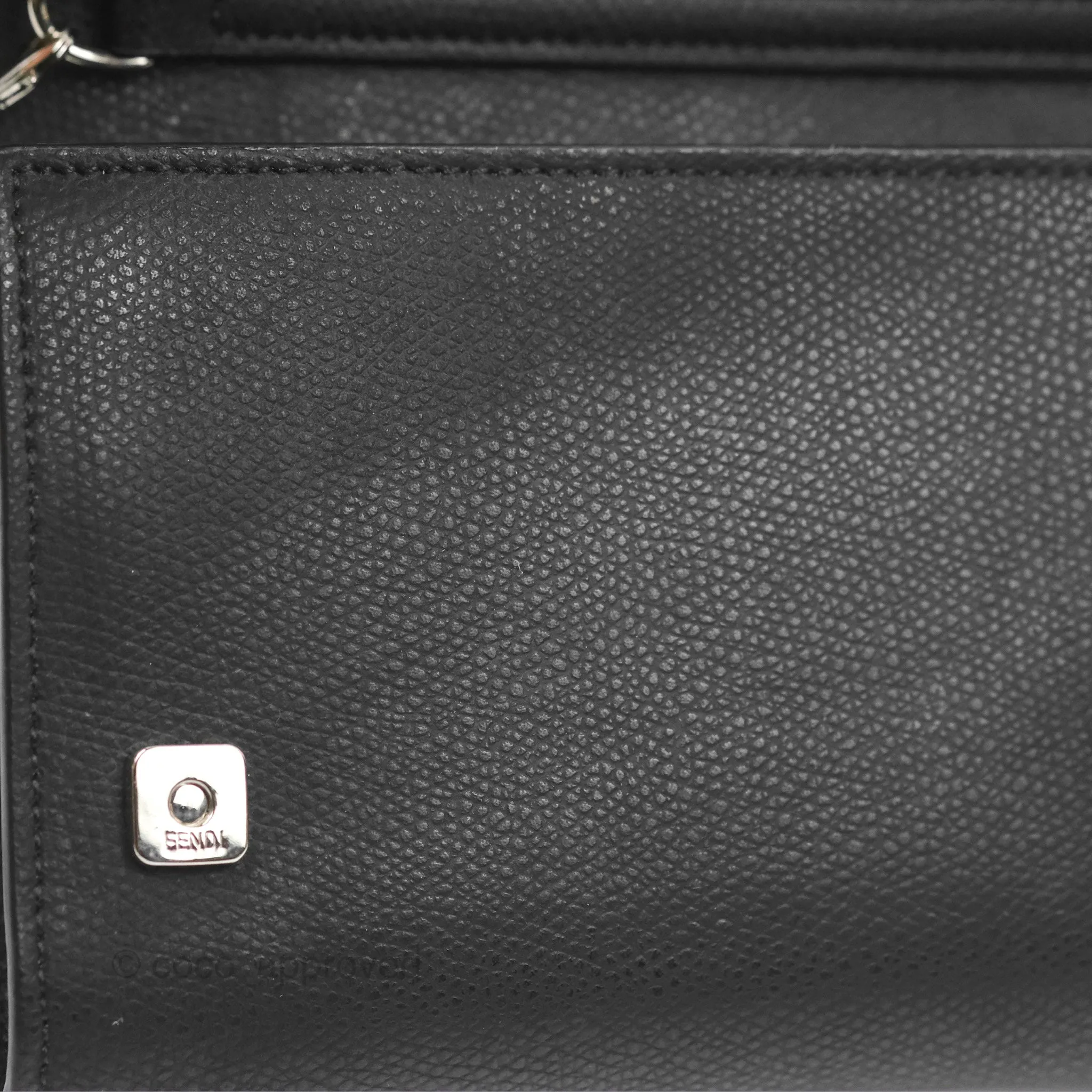 Fendi Kan I Wallet on Chain Black Silver Hardware