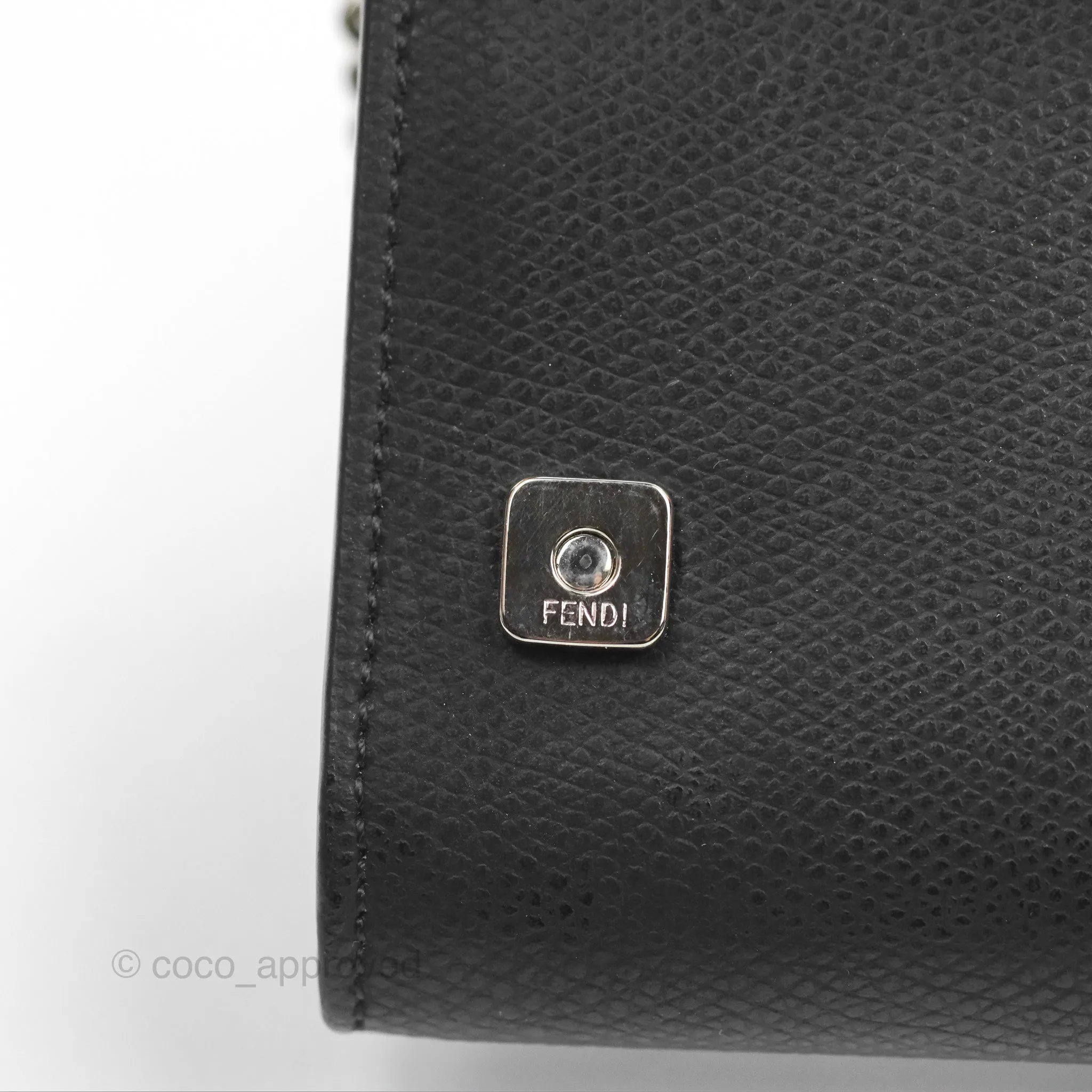 Fendi Kan I Wallet on Chain Black Silver Hardware
