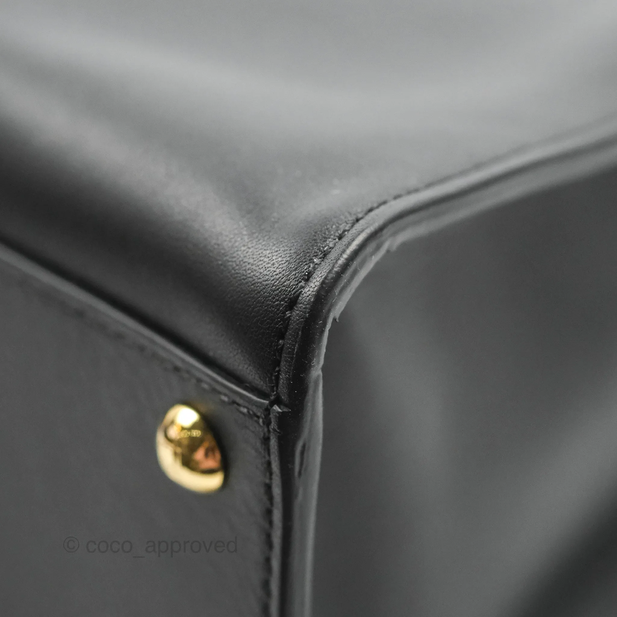 Fendi Large Peekaboo X-Lite Black Calfskin Gold Hardware