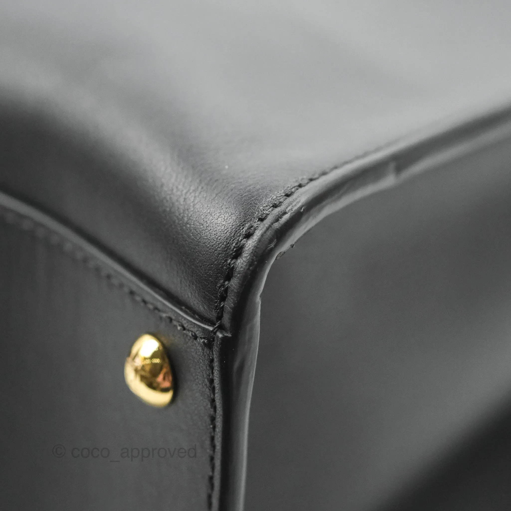 Fendi Large Peekaboo X-Lite Black Calfskin Gold Hardware