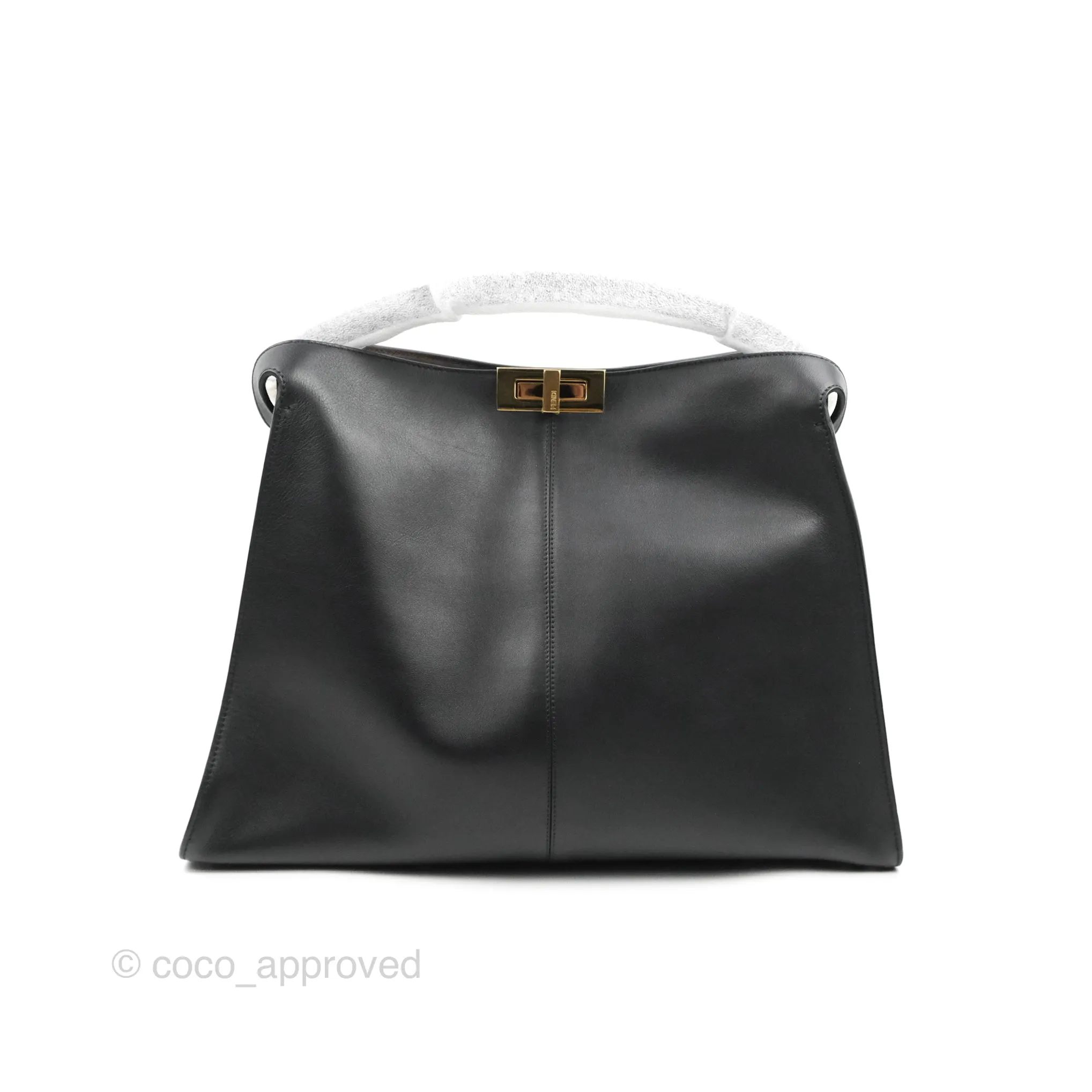 Fendi Large Peekaboo X-Lite Black Calfskin Gold Hardware