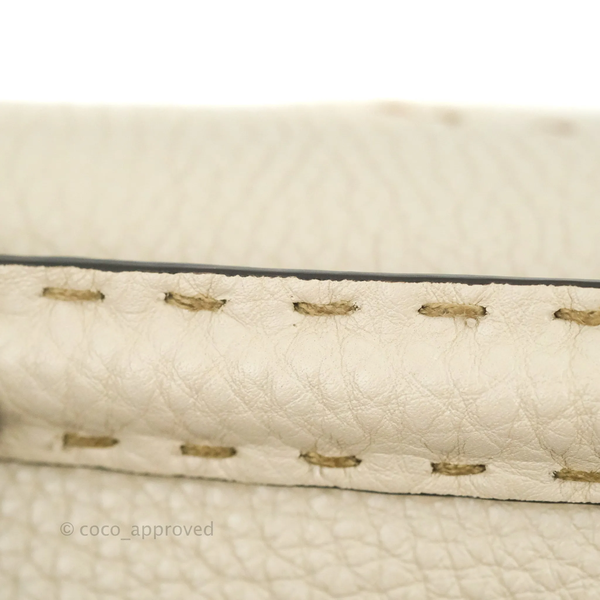 Fendi Large Selleria Baguette NM Bag Calfskin Ivory