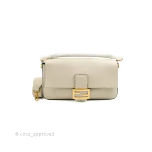 Fendi Large Selleria Baguette NM Bag Calfskin Ivory
