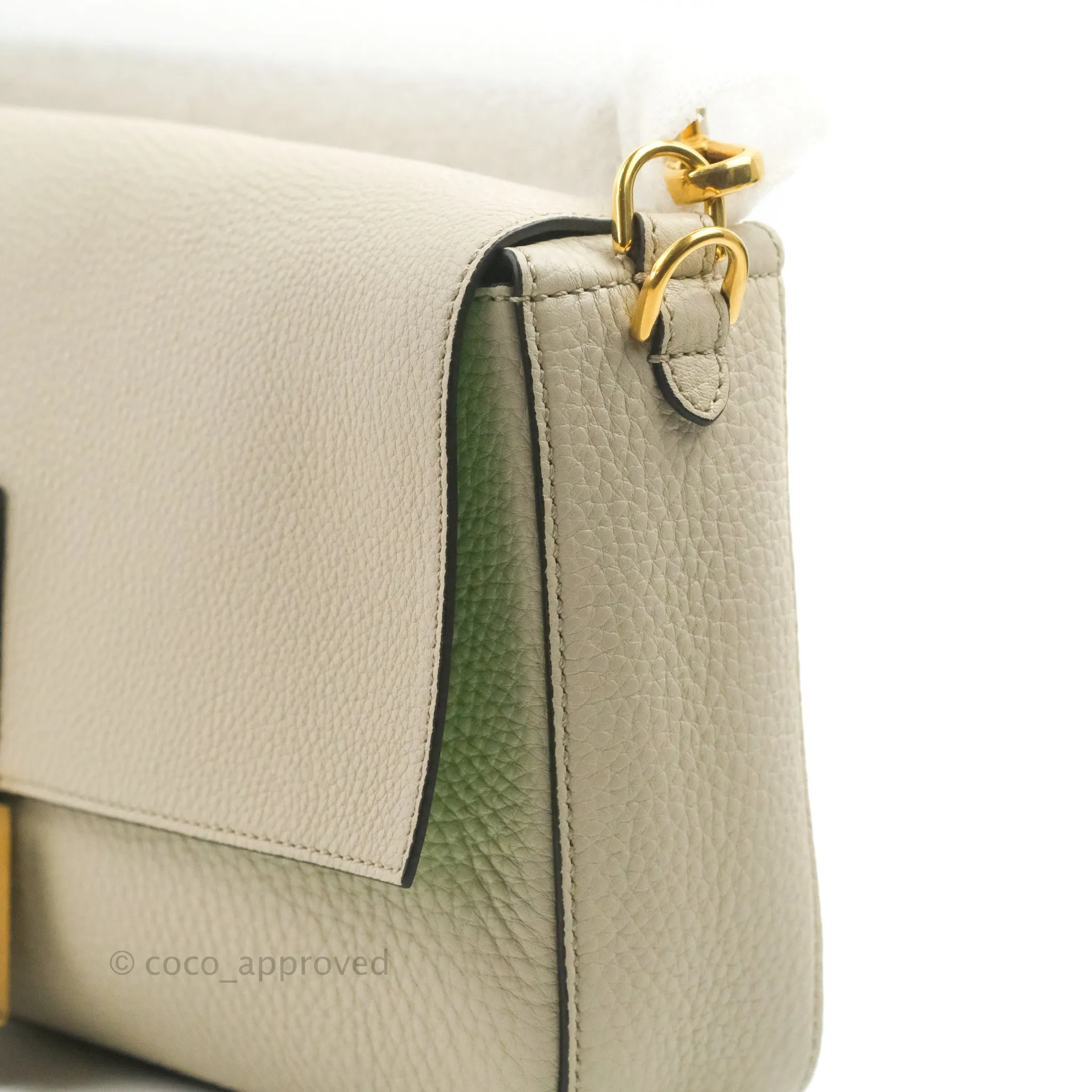 Fendi Large Selleria Baguette NM Bag Calfskin Ivory