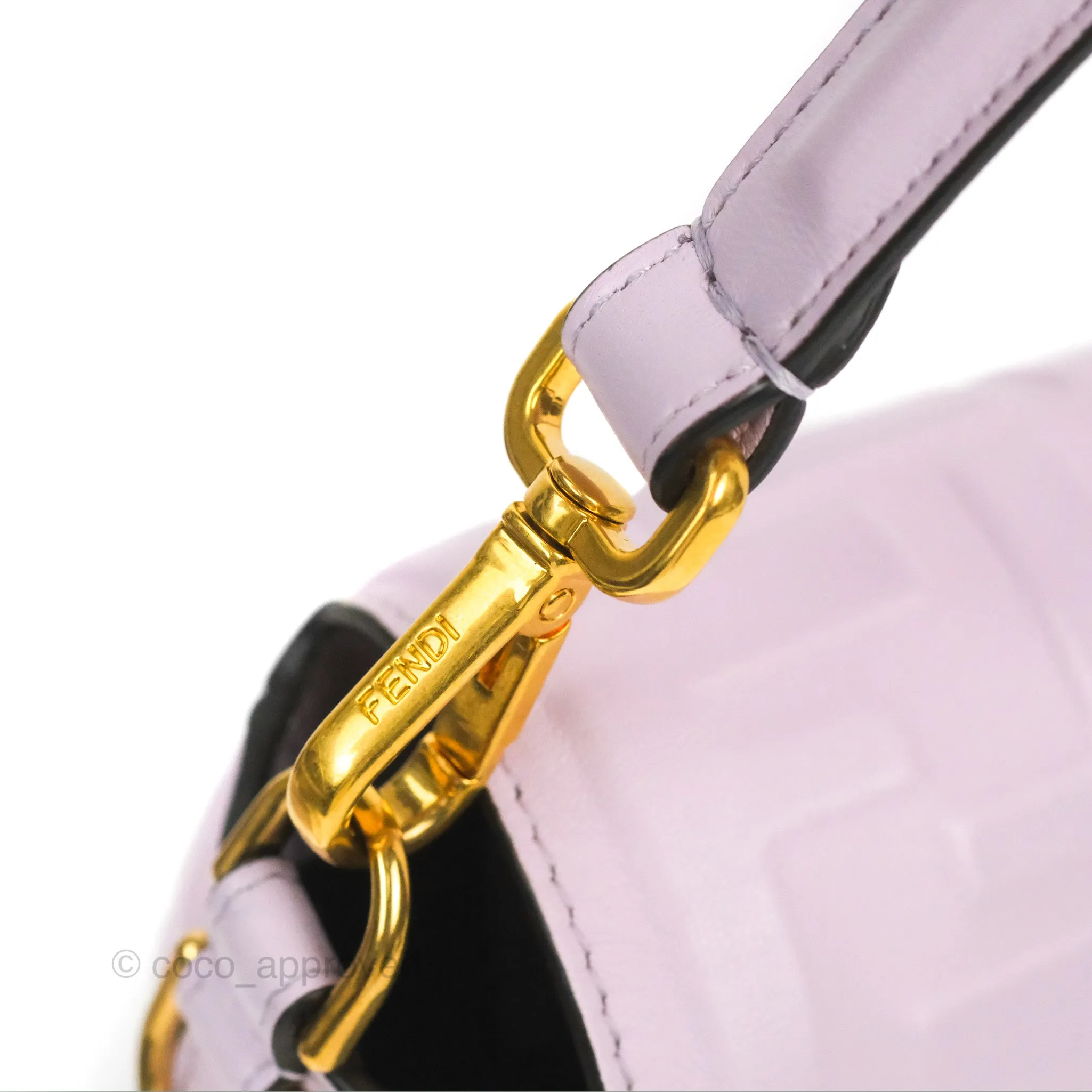 Fendi Medium Baguette Bag Lilac Calfskin Gold Hardware