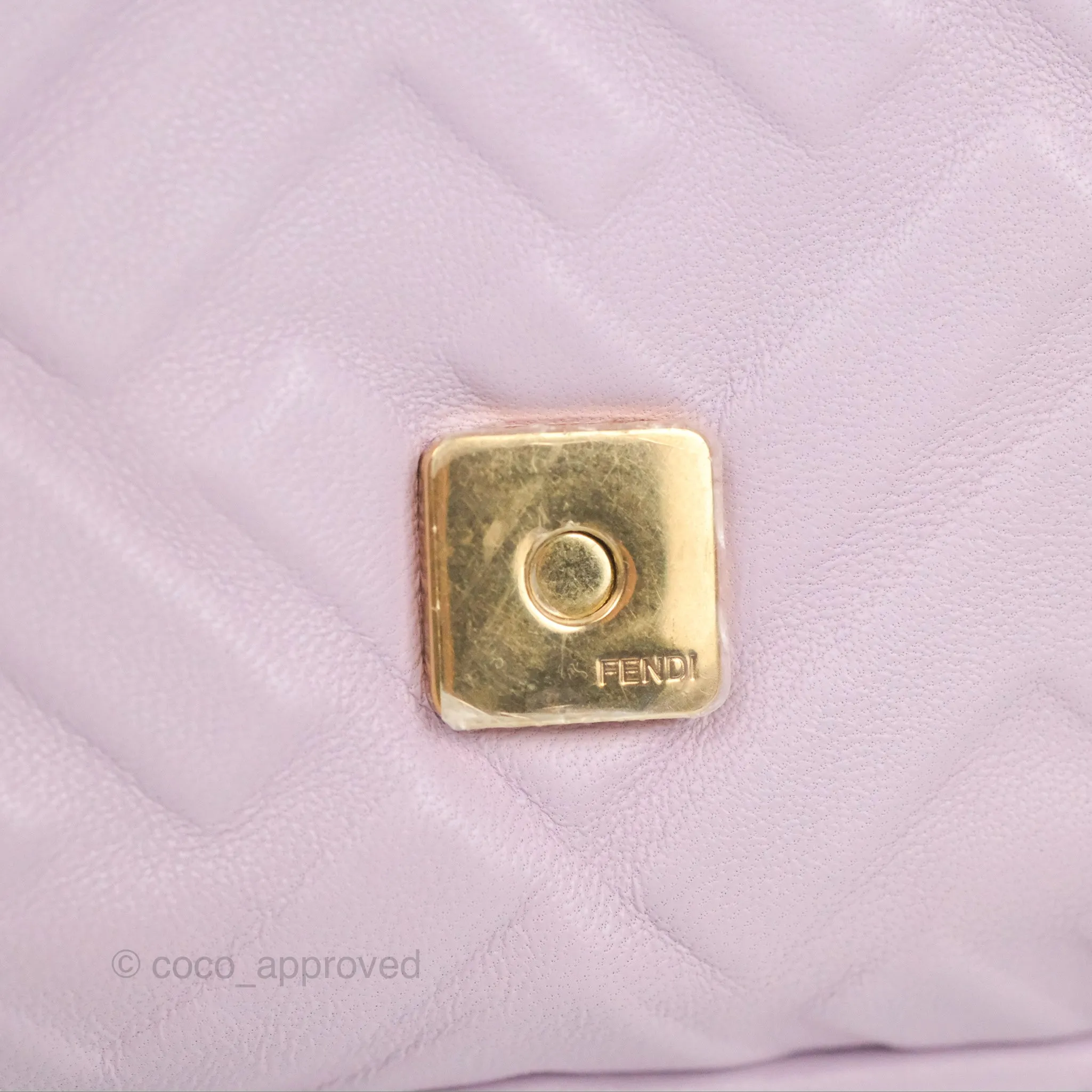 Fendi Medium Baguette Bag Lilac Calfskin Gold Hardware