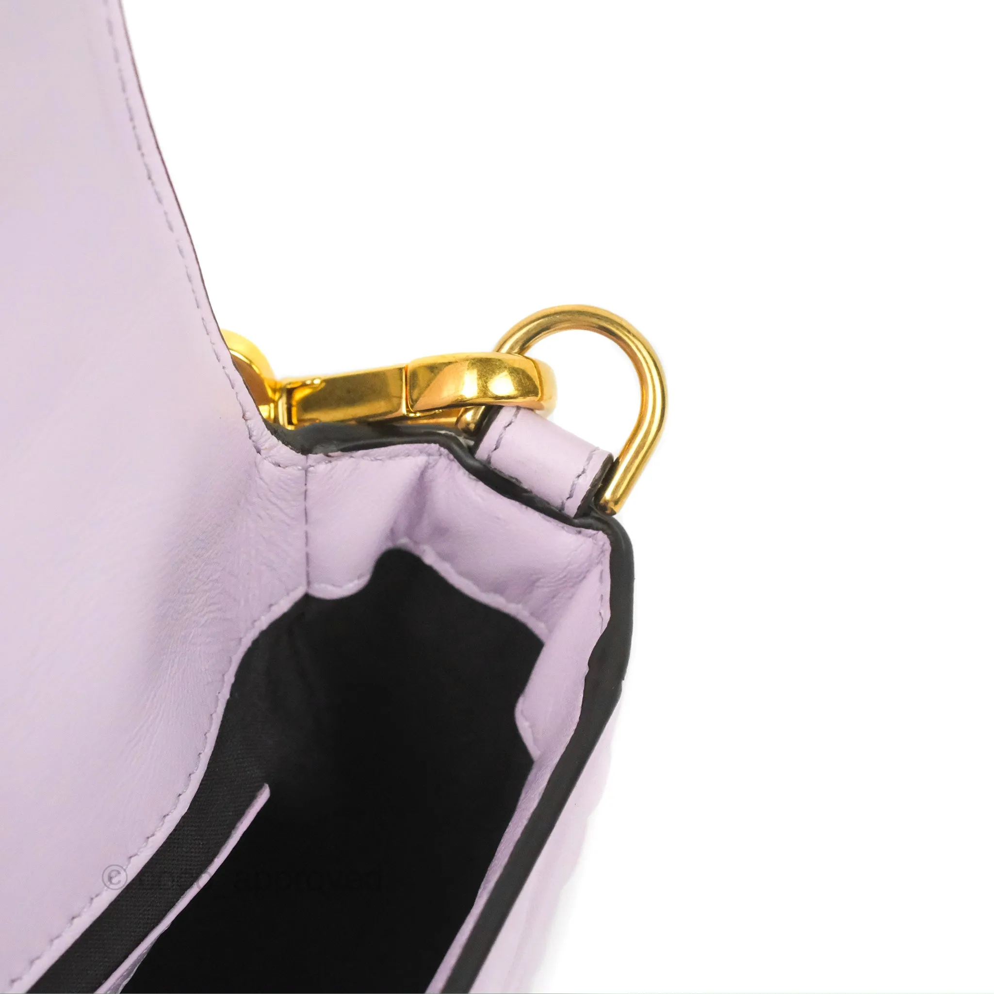 Fendi Medium Baguette Bag Lilac Calfskin Gold Hardware