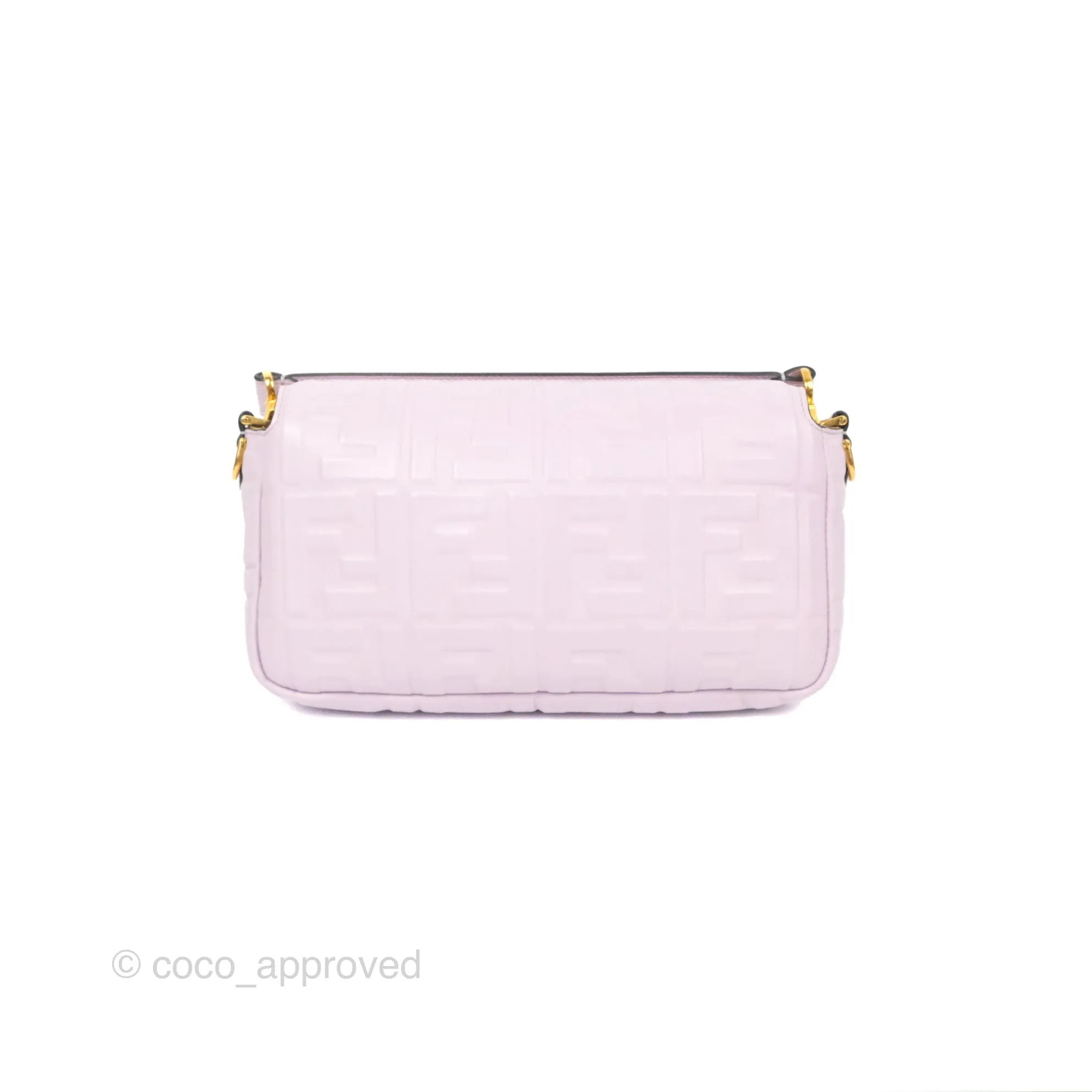 Fendi Medium Baguette Bag Lilac Calfskin Gold Hardware