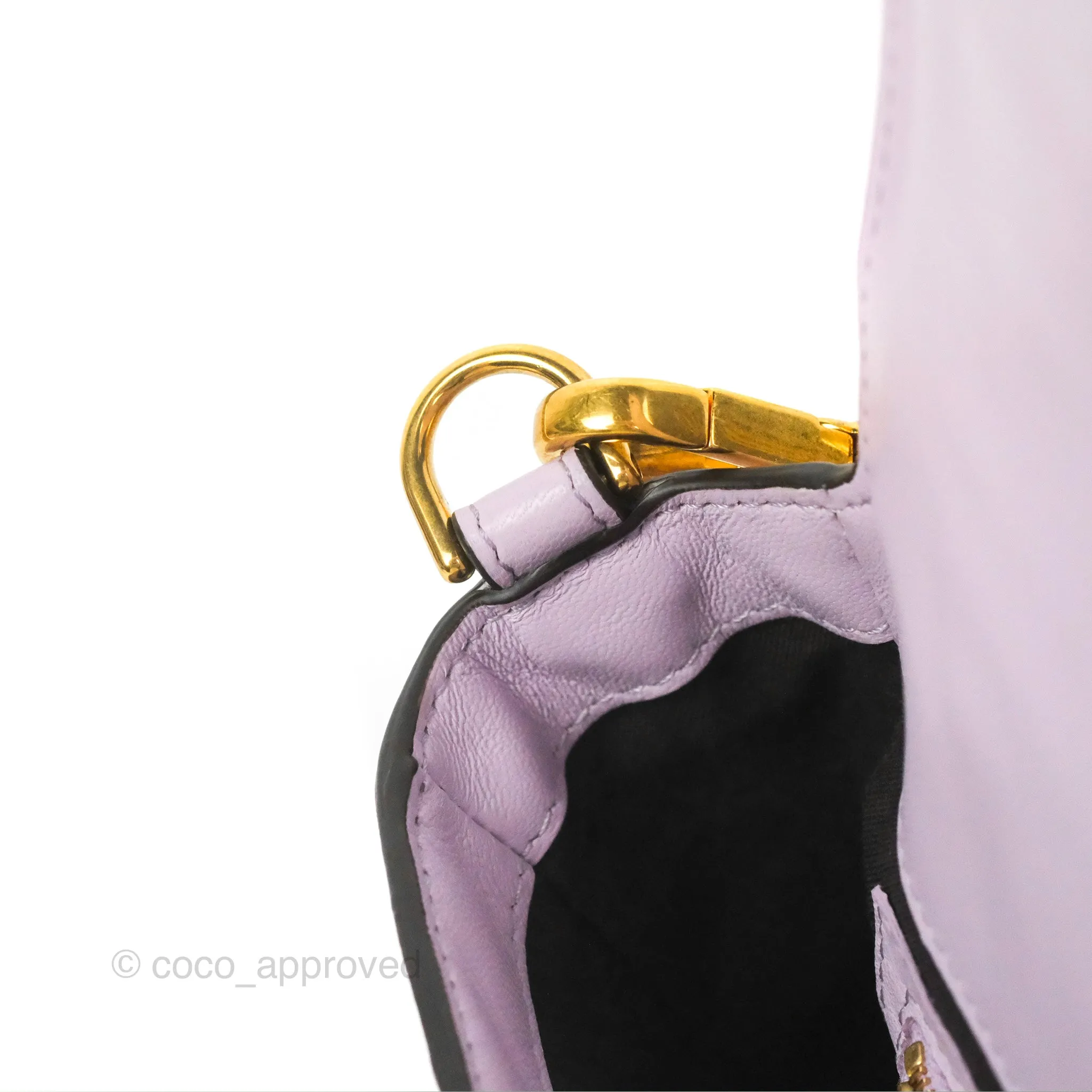 Fendi Medium Baguette Bag Lilac Calfskin Gold Hardware
