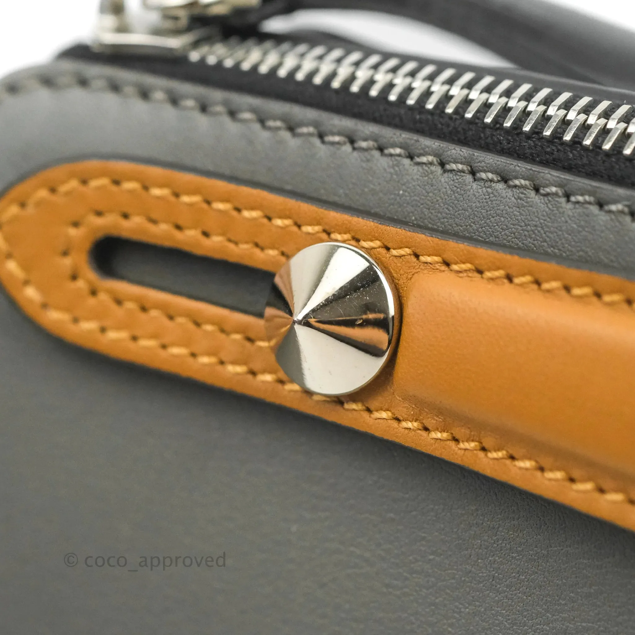 Fendi Medium By The Way Multicolour grey/Tan Grained Leather