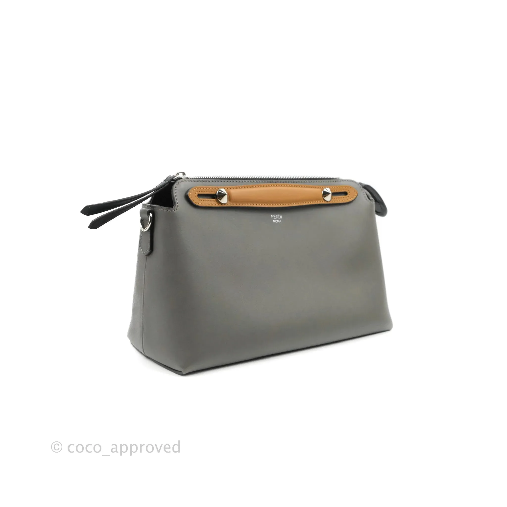 Fendi Medium By The Way Multicolour grey/Tan Grained Leather