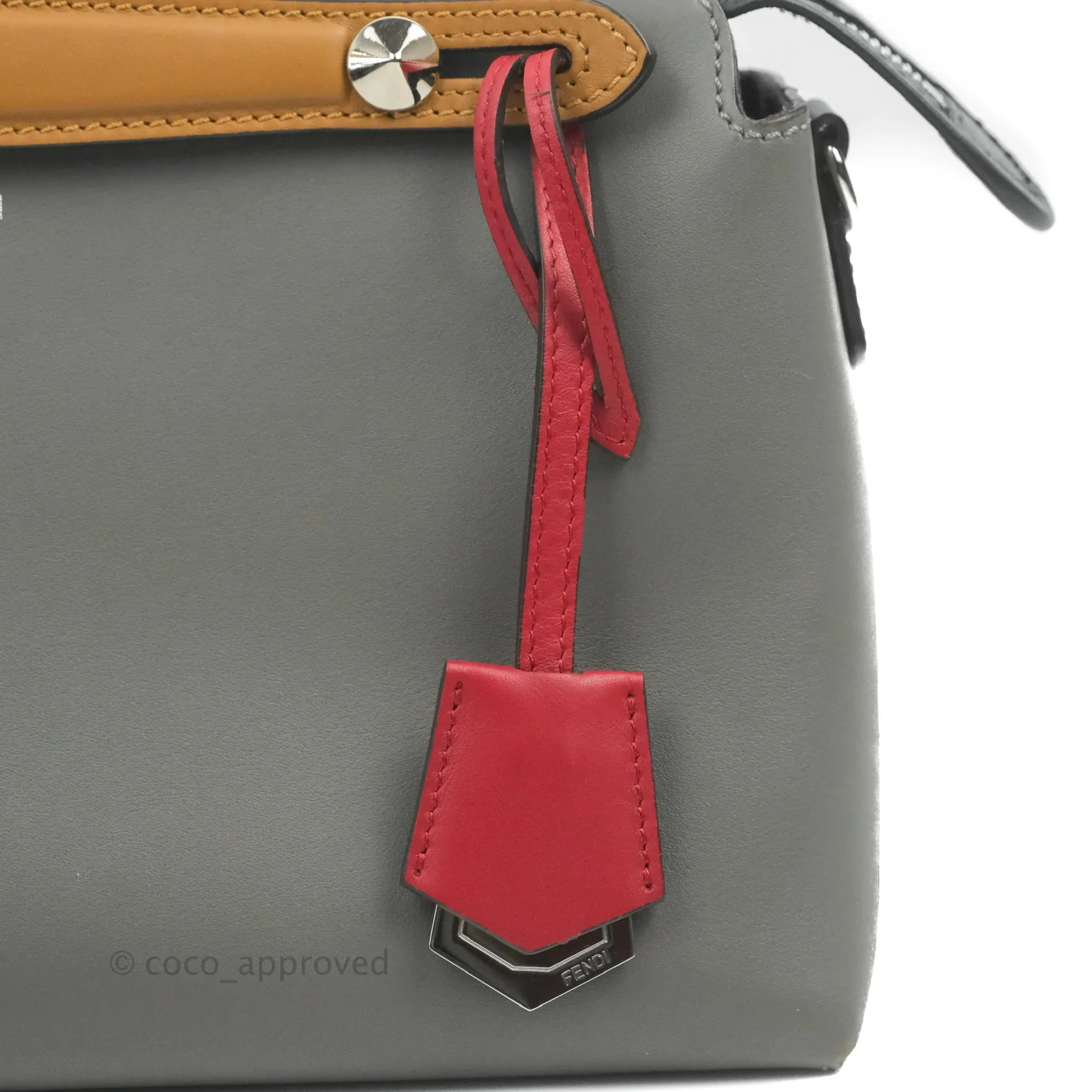 Fendi Medium By The Way Multicolour grey/Tan Grained Leather