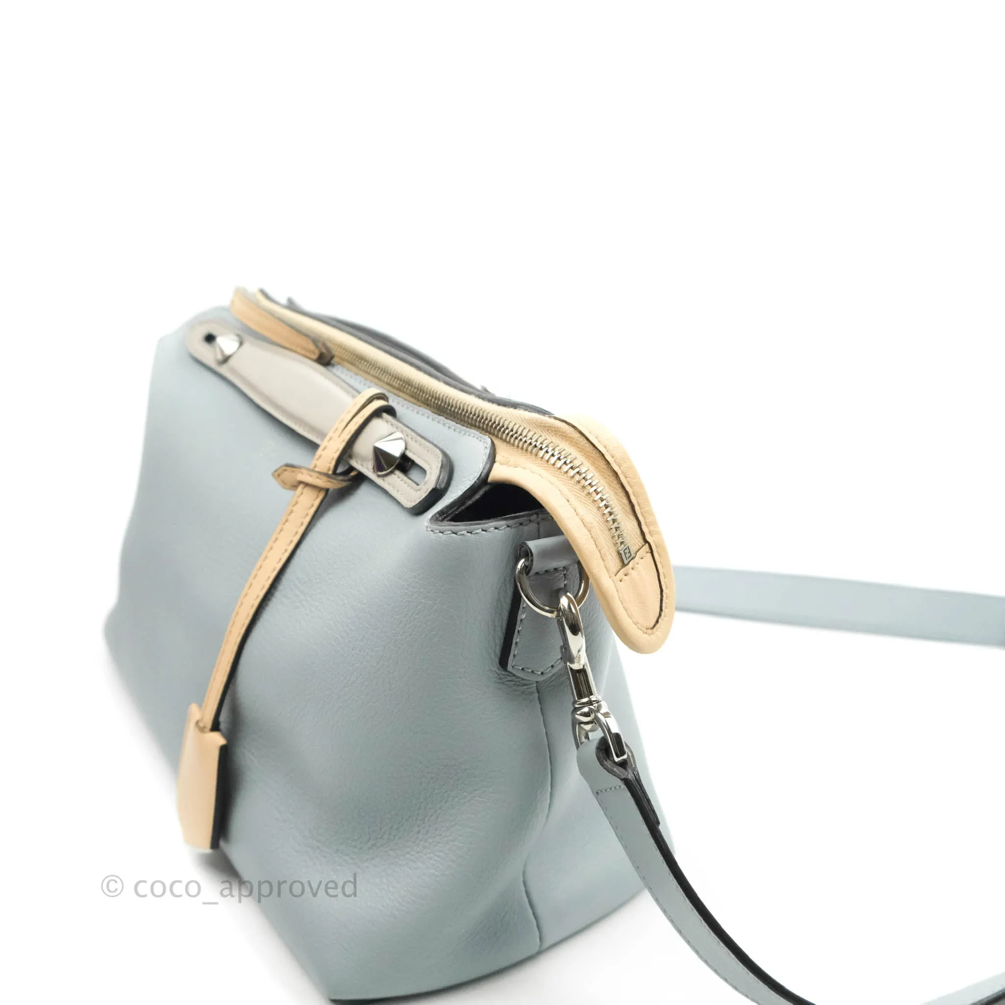 Fendi Medium By The Way Multicolour Light Blue/Light Beige Grained leather