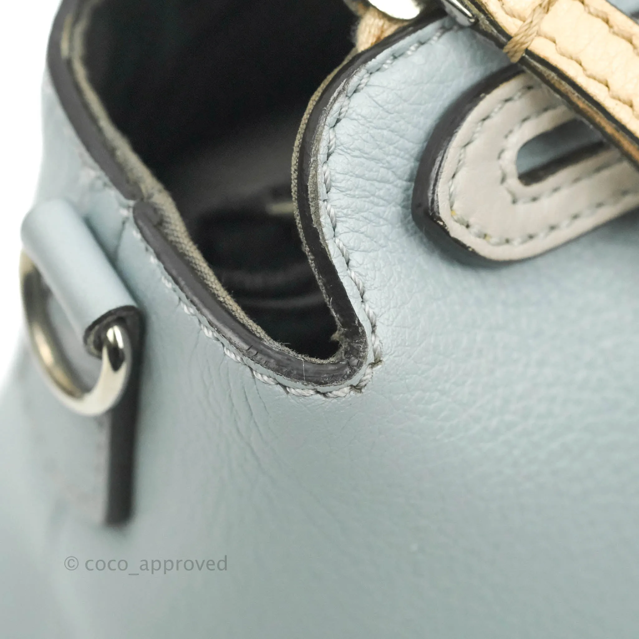 Fendi Medium By The Way Multicolour Light Blue/Light Beige Grained leather