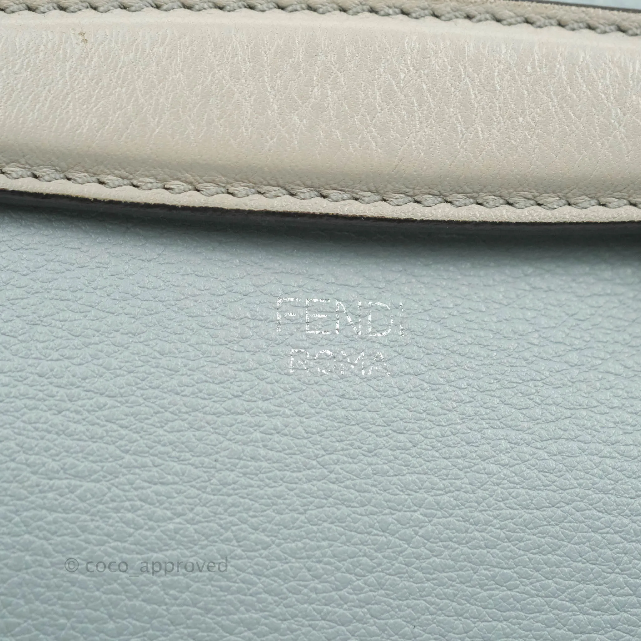 Fendi Medium By The Way Multicolour Light Blue/Light Beige Grained leather