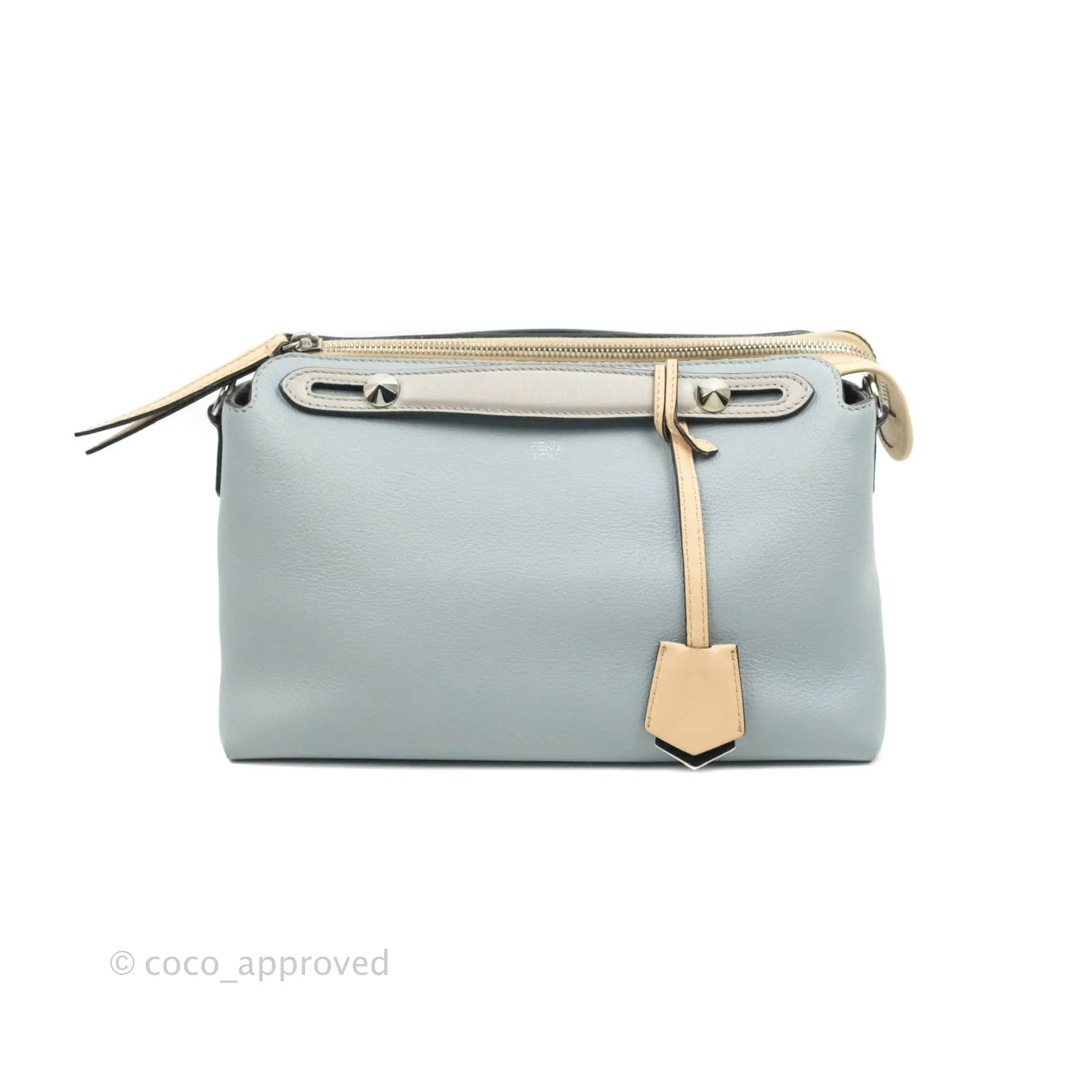 Fendi Medium By The Way Multicolour Light Blue/Light Beige Grained leather