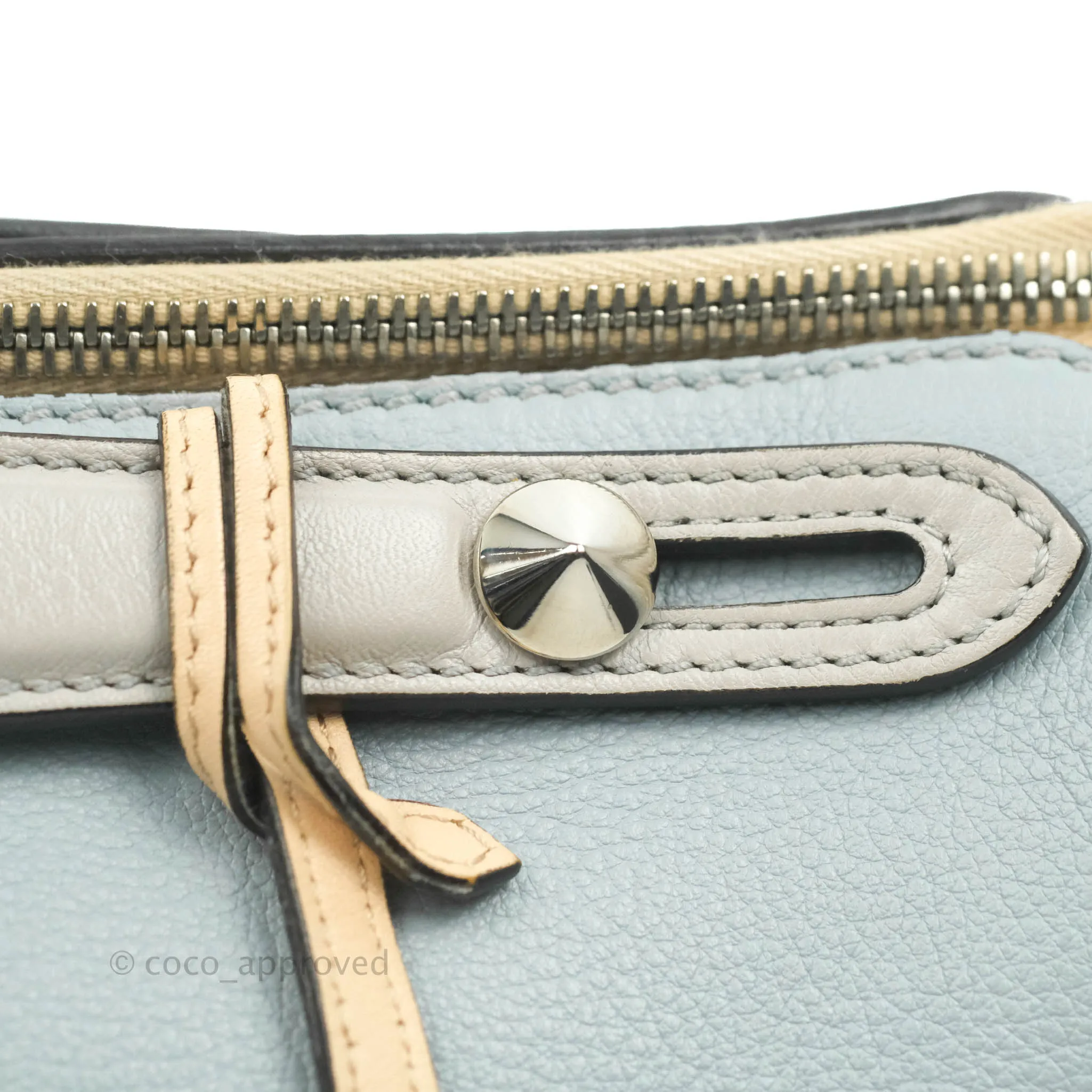 Fendi Medium By The Way Multicolour Light Blue/Light Beige Grained leather