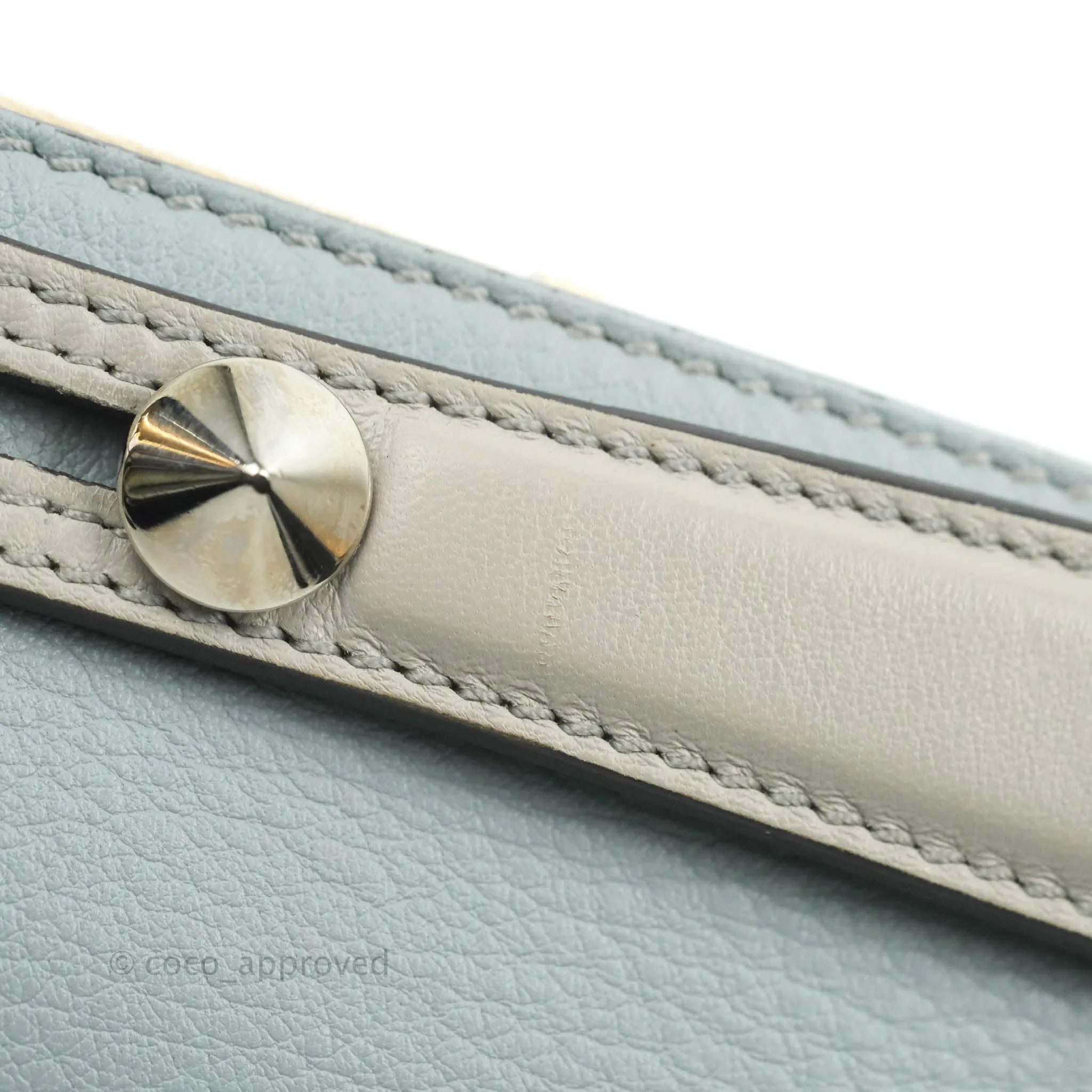 Fendi Medium By The Way Multicolour Light Blue/Light Beige Grained leather