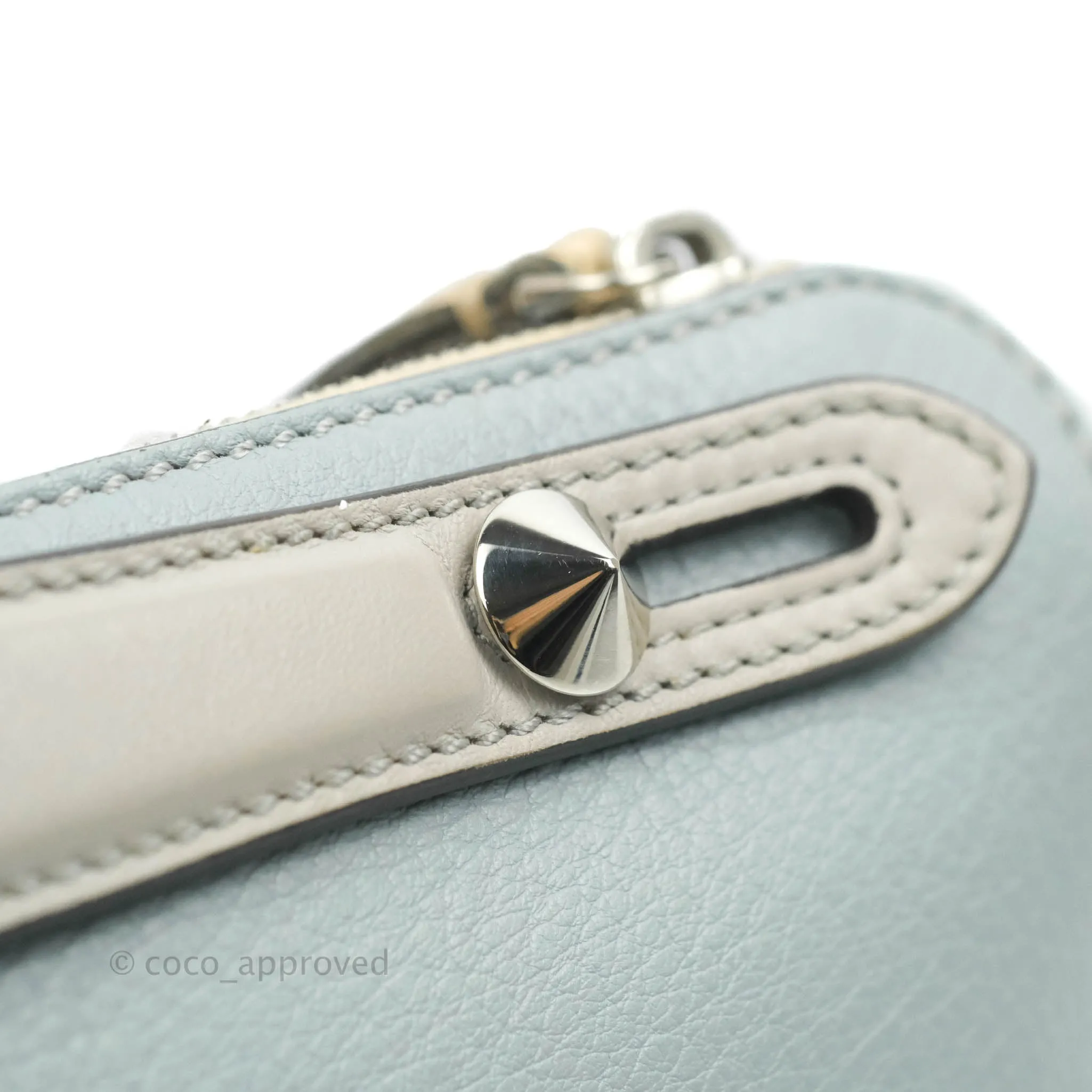 Fendi Medium By The Way Multicolour Light Blue/Light Beige Grained leather