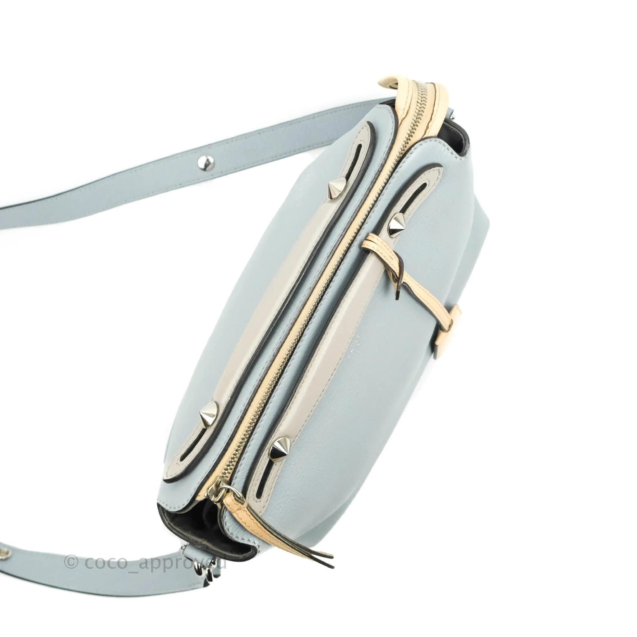 Fendi Medium By The Way Multicolour Light Blue/Light Beige Grained leather