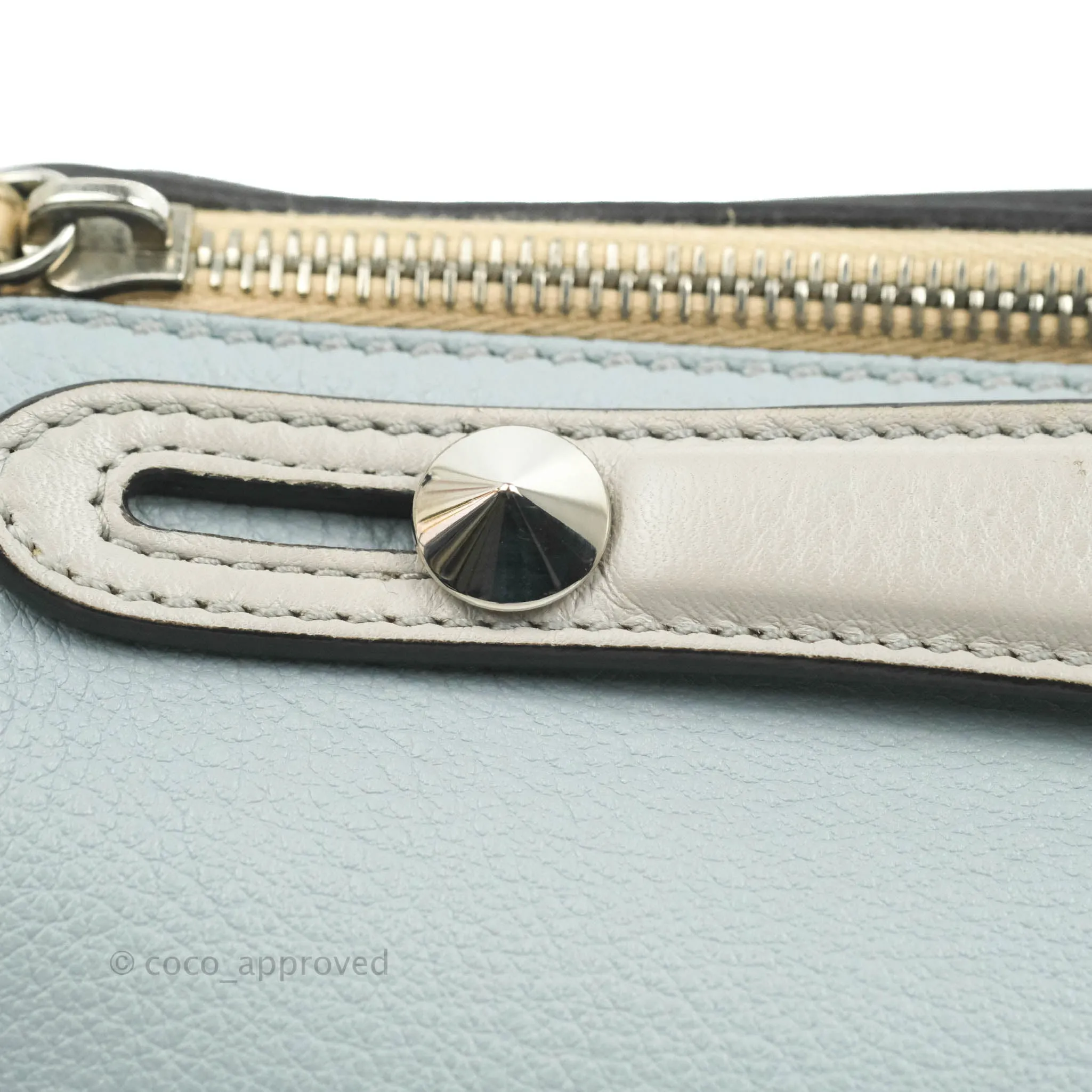 Fendi Medium By The Way Multicolour Light Blue/Light Beige Grained leather