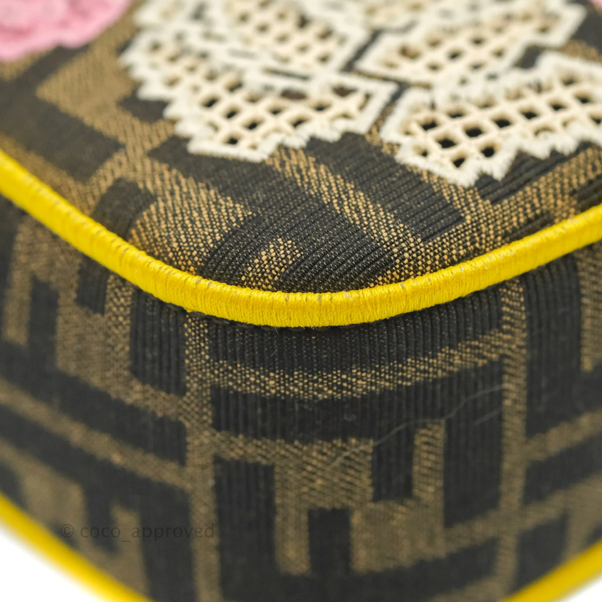 Fendi Medium Embroidered FF Fabric Baguette Bag Multicolour Gold Hardware
