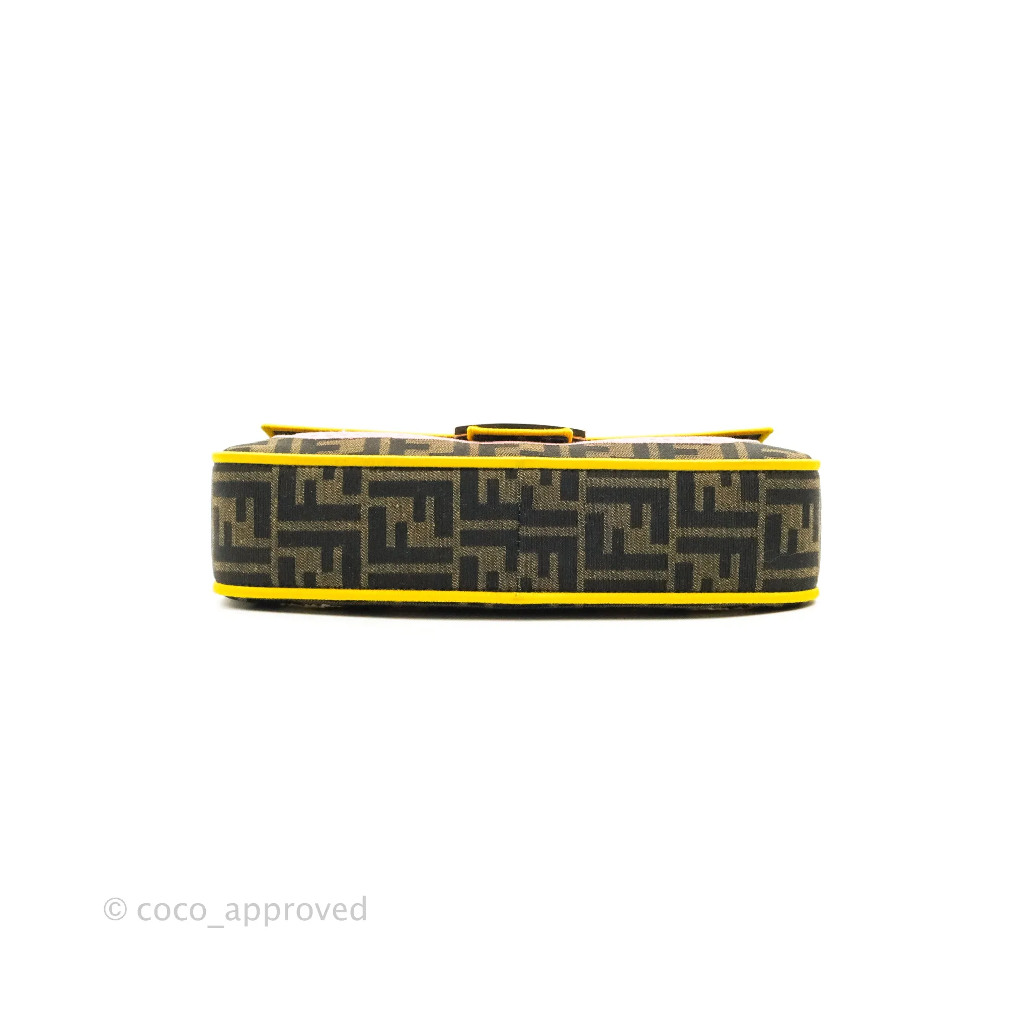 Fendi Medium Embroidered FF Fabric Baguette Bag Multicolour Gold Hardware