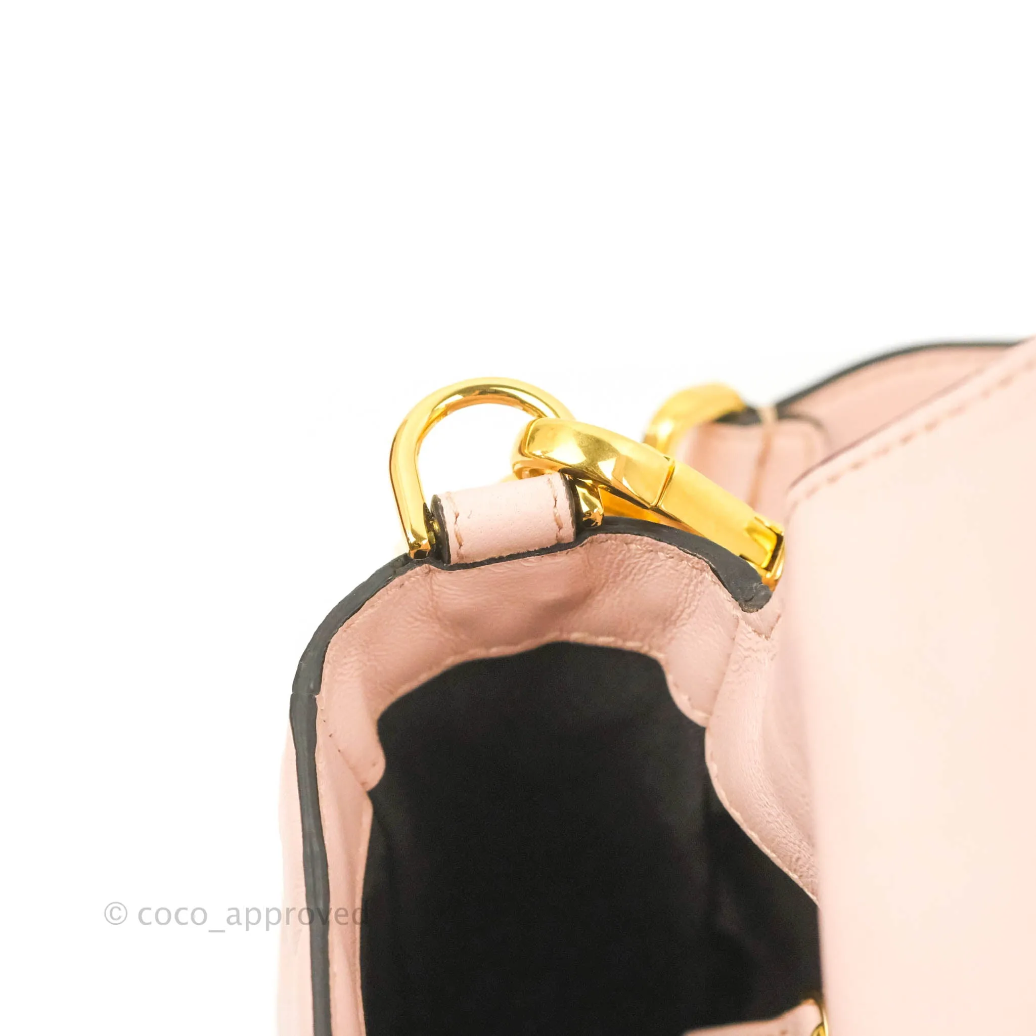 Fendi Medium Nappa FF 1974 Embossed Baguette Rosa Quarzo Gold Hardware