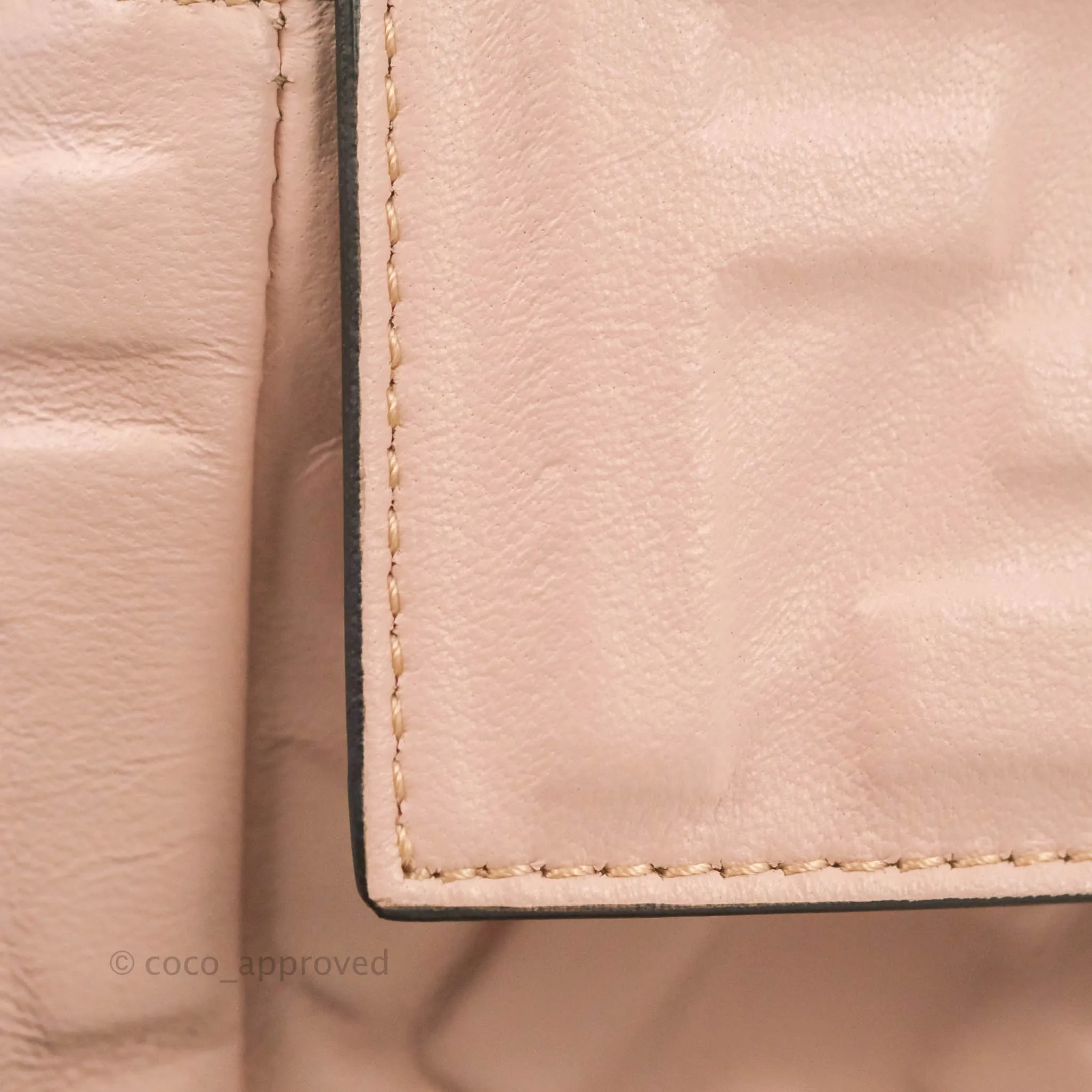 Fendi Medium Nappa FF 1974 Embossed Baguette Rosa Quarzo Gold Hardware