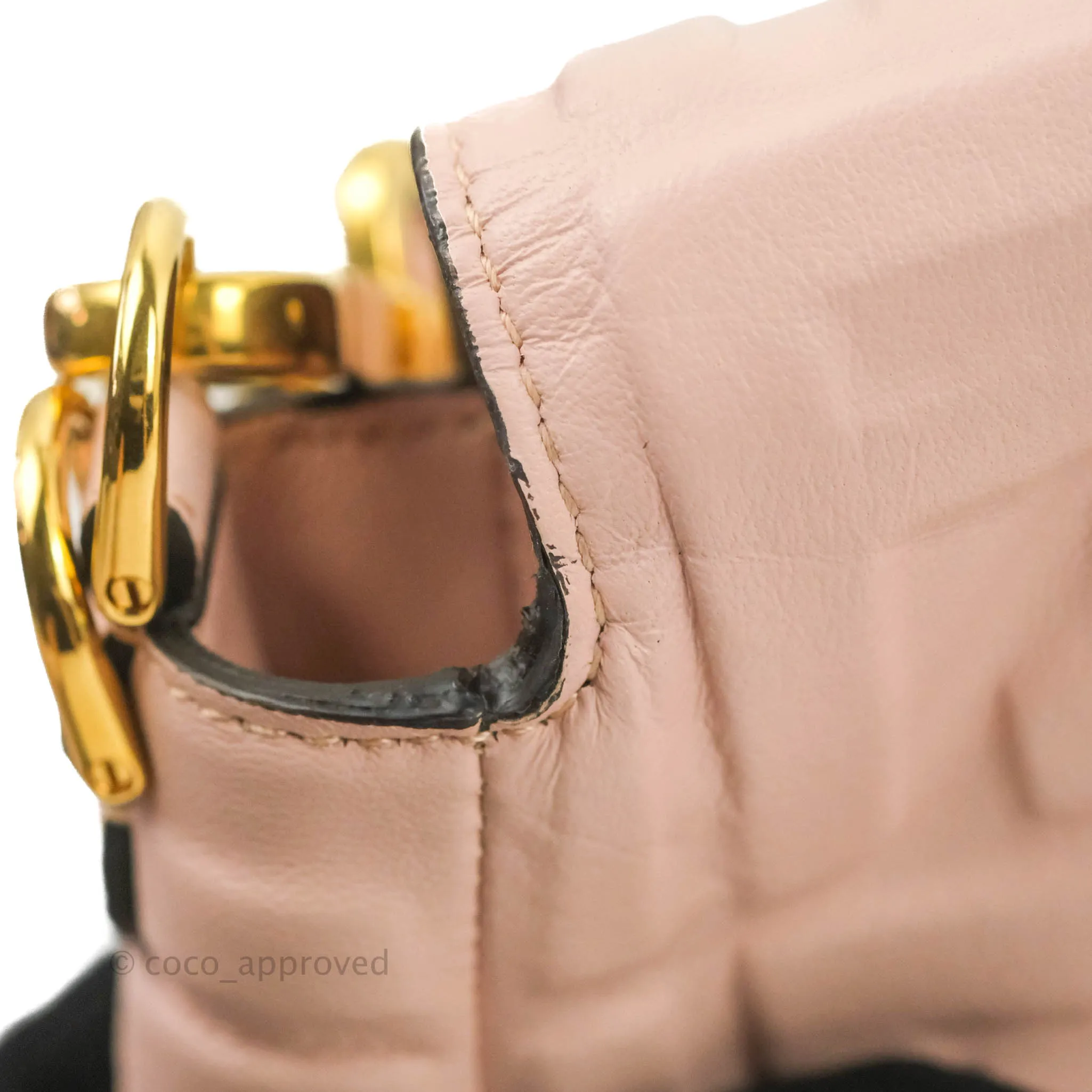 Fendi Medium Nappa FF 1974 Embossed Baguette Rosa Quarzo Gold Hardware