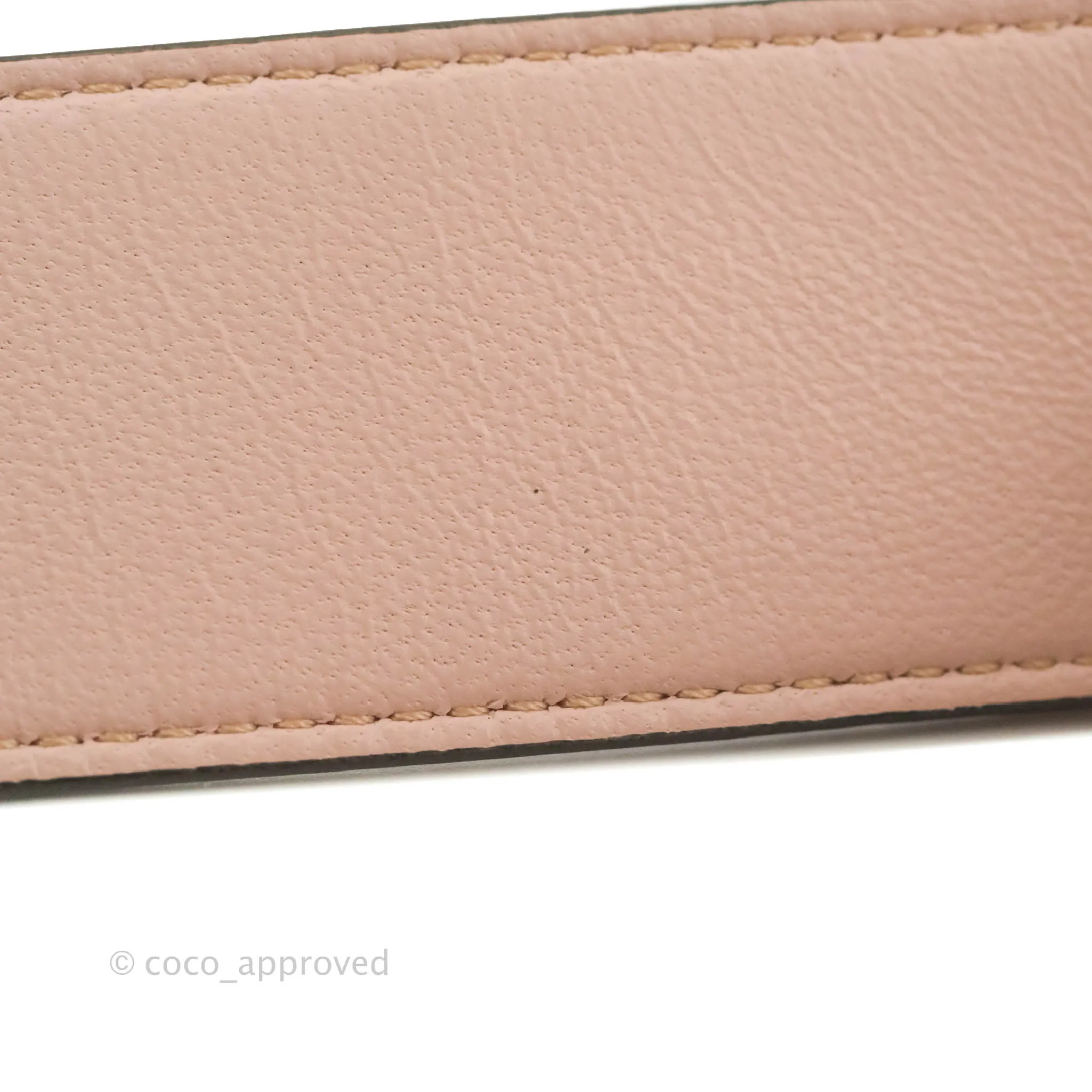 Fendi Medium Nappa FF 1974 Embossed Baguette Rosa Quarzo Gold Hardware