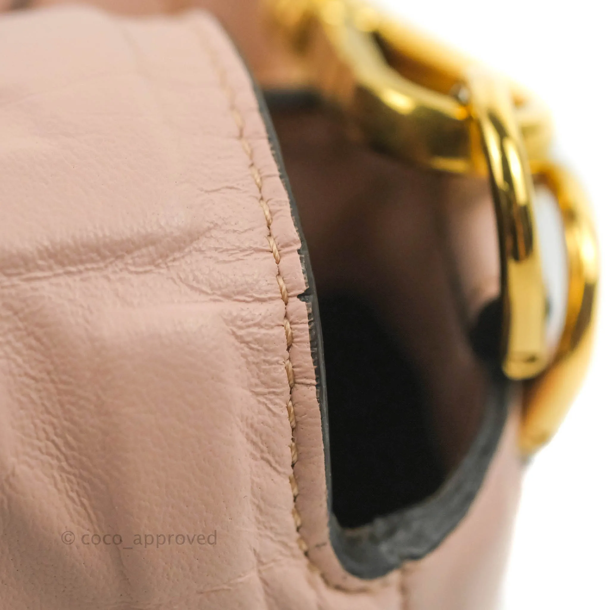 Fendi Medium Nappa FF 1974 Embossed Baguette Rosa Quarzo Gold Hardware