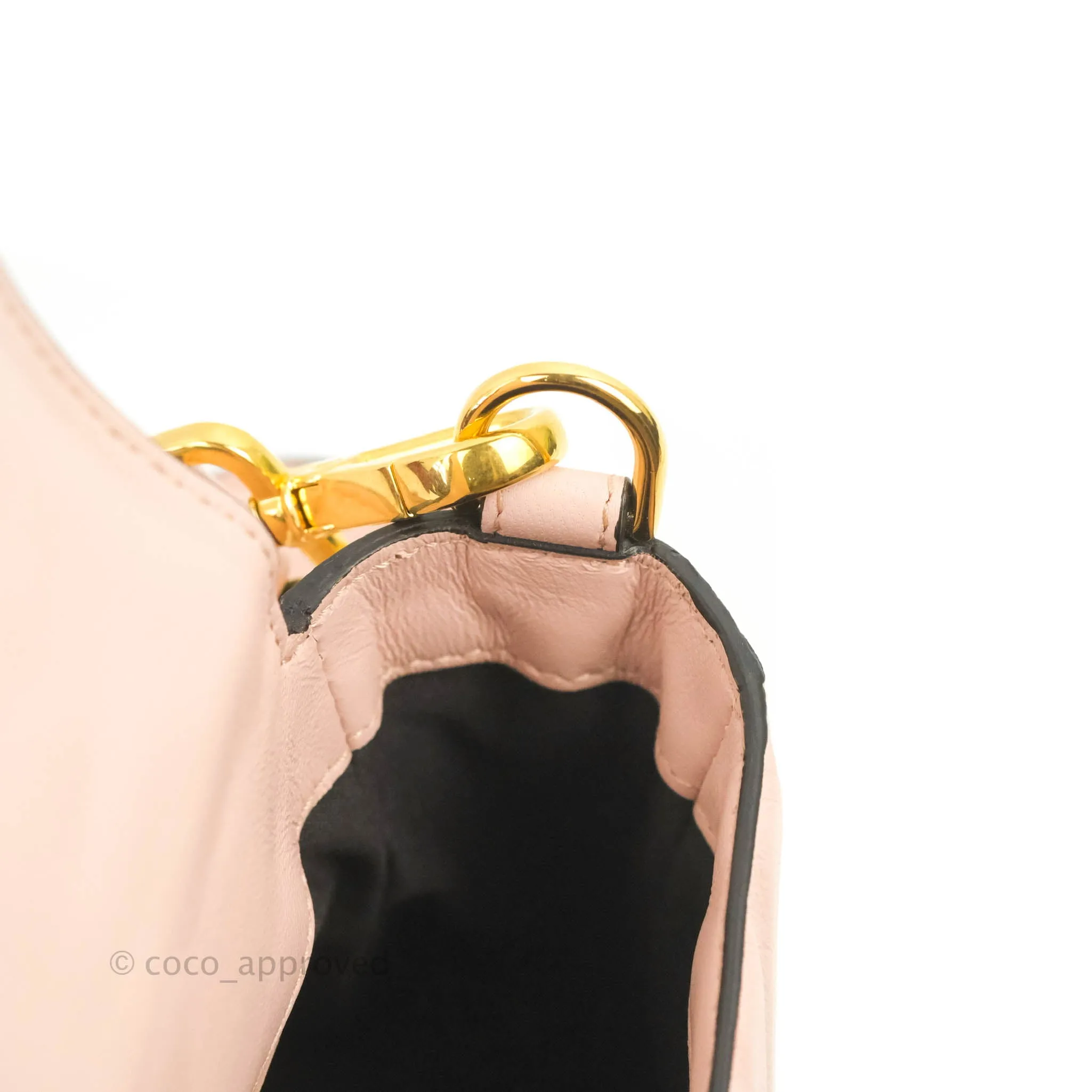 Fendi Medium Nappa FF 1974 Embossed Baguette Rosa Quarzo Gold Hardware