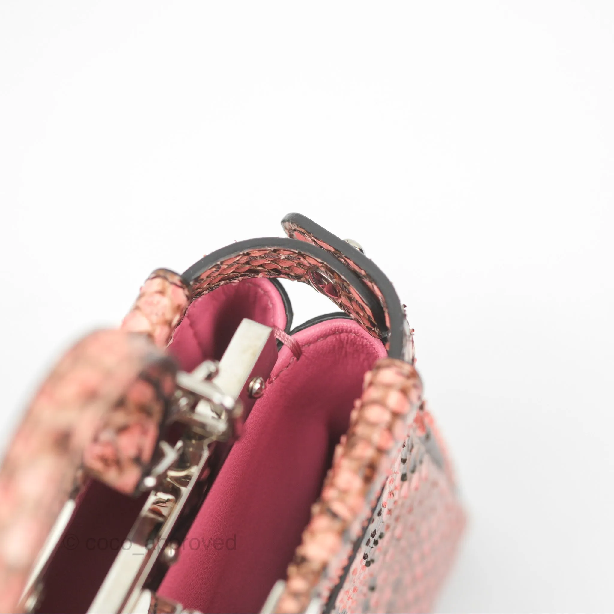 Fendi Micro Peekaboo Bag Pink Python Silver Hardware
