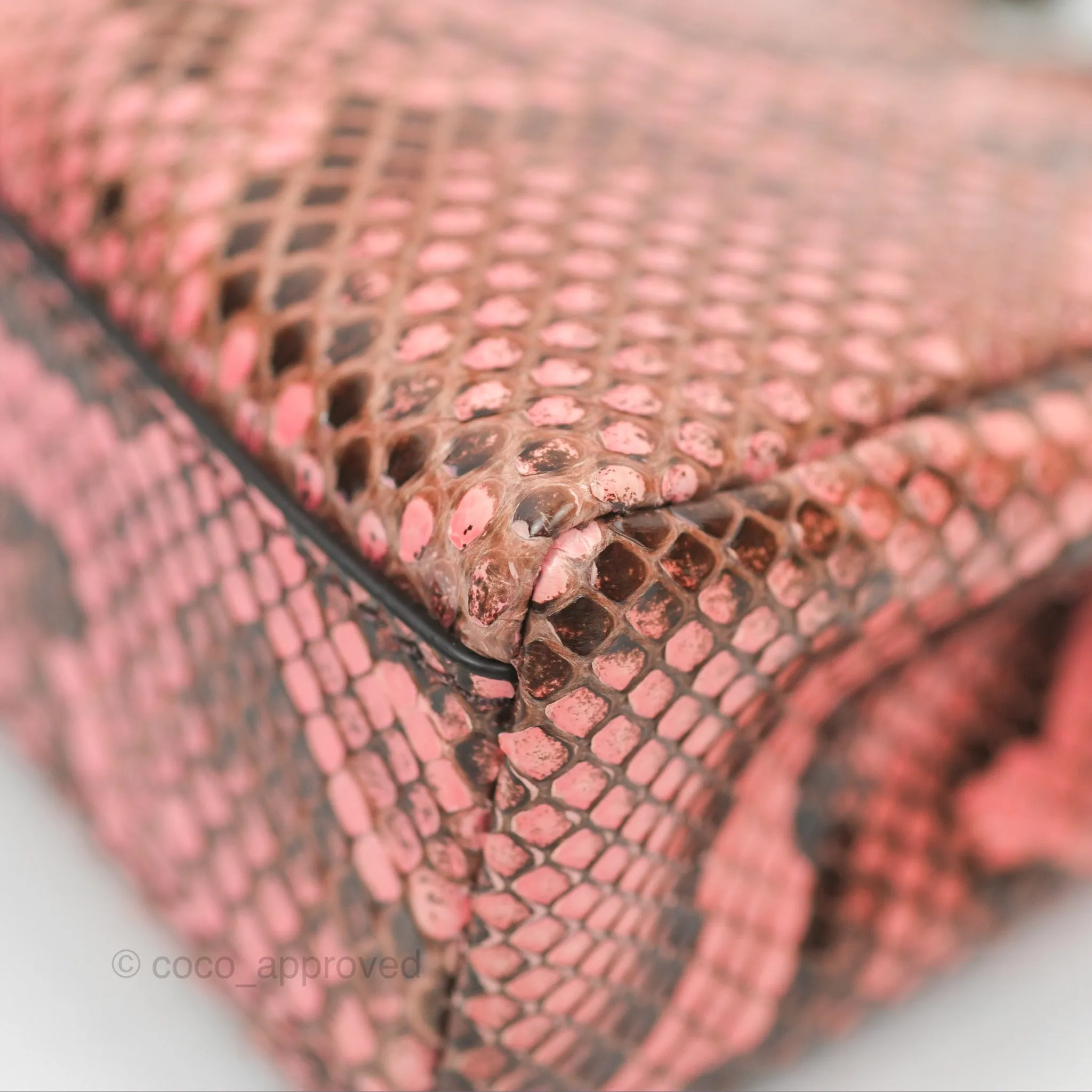 Fendi Micro Peekaboo Bag Pink Python Silver Hardware