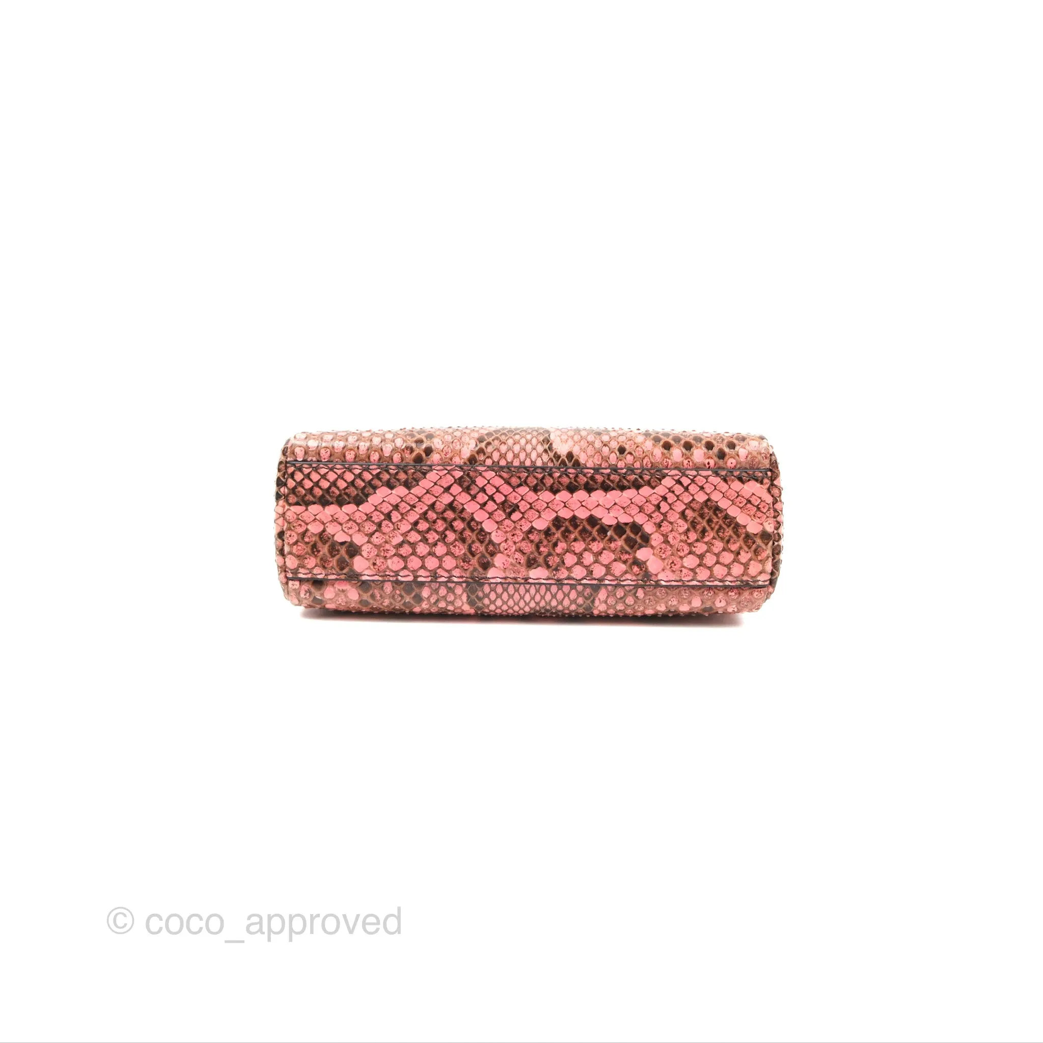 Fendi Micro Peekaboo Bag Pink Python Silver Hardware