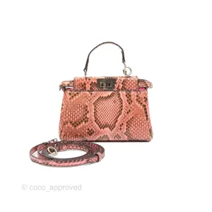 Fendi Micro Peekaboo Bag Pink Python Silver Hardware