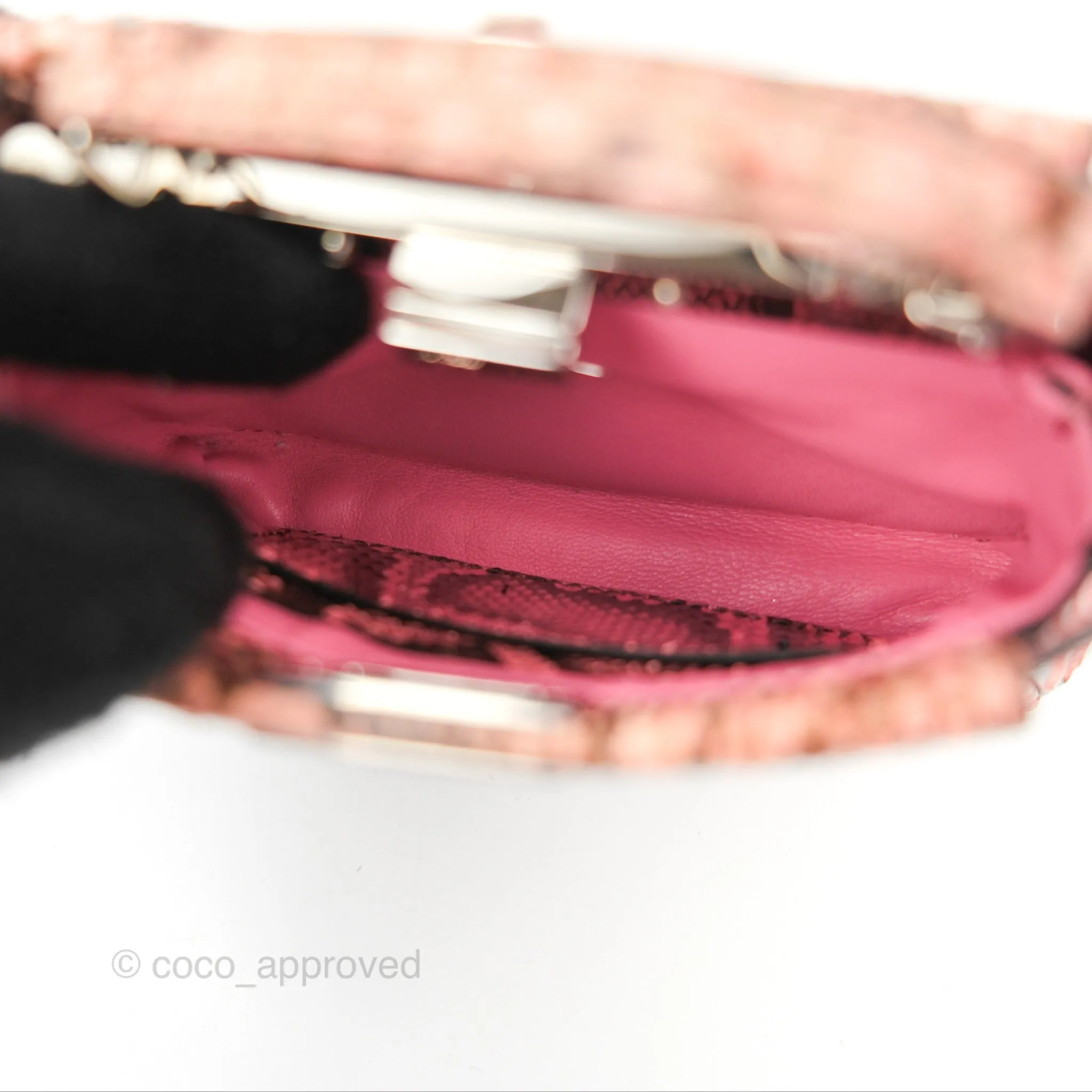 Fendi Micro Peekaboo Bag Pink Python Silver Hardware