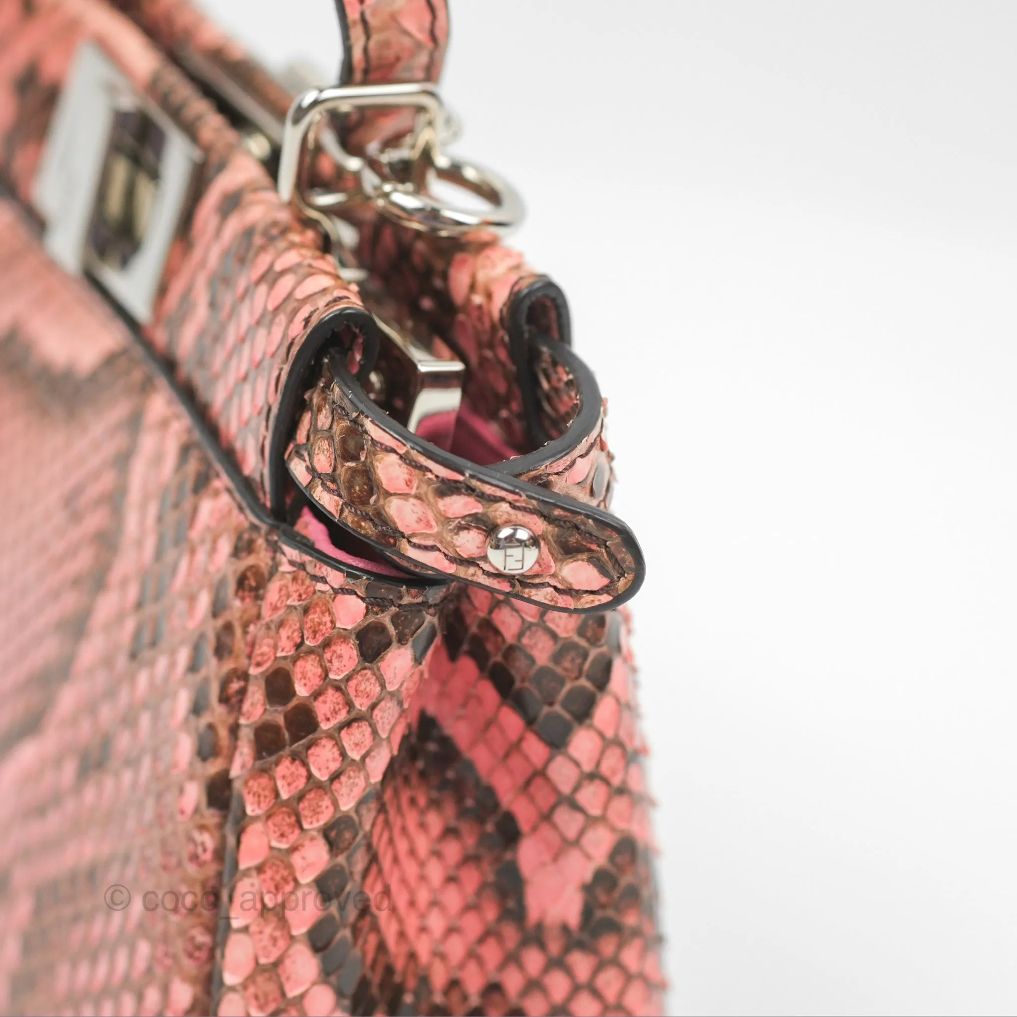 Fendi Micro Peekaboo Bag Pink Python Silver Hardware