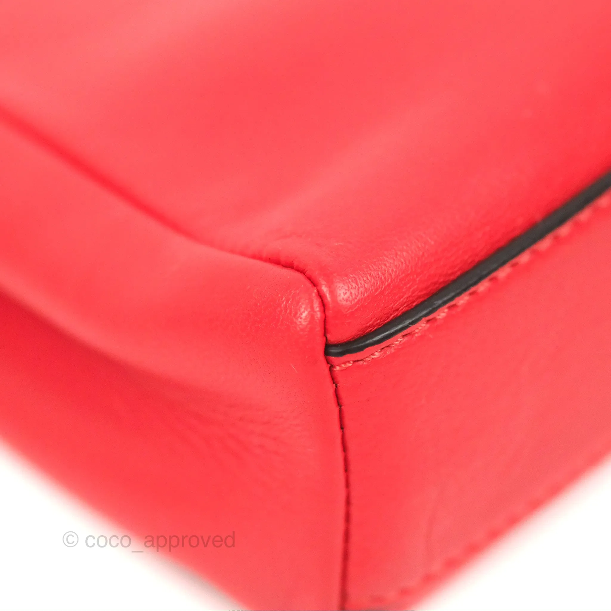 Fendi Micro Peekaboo Bag Red Calfskin Silver Hardware