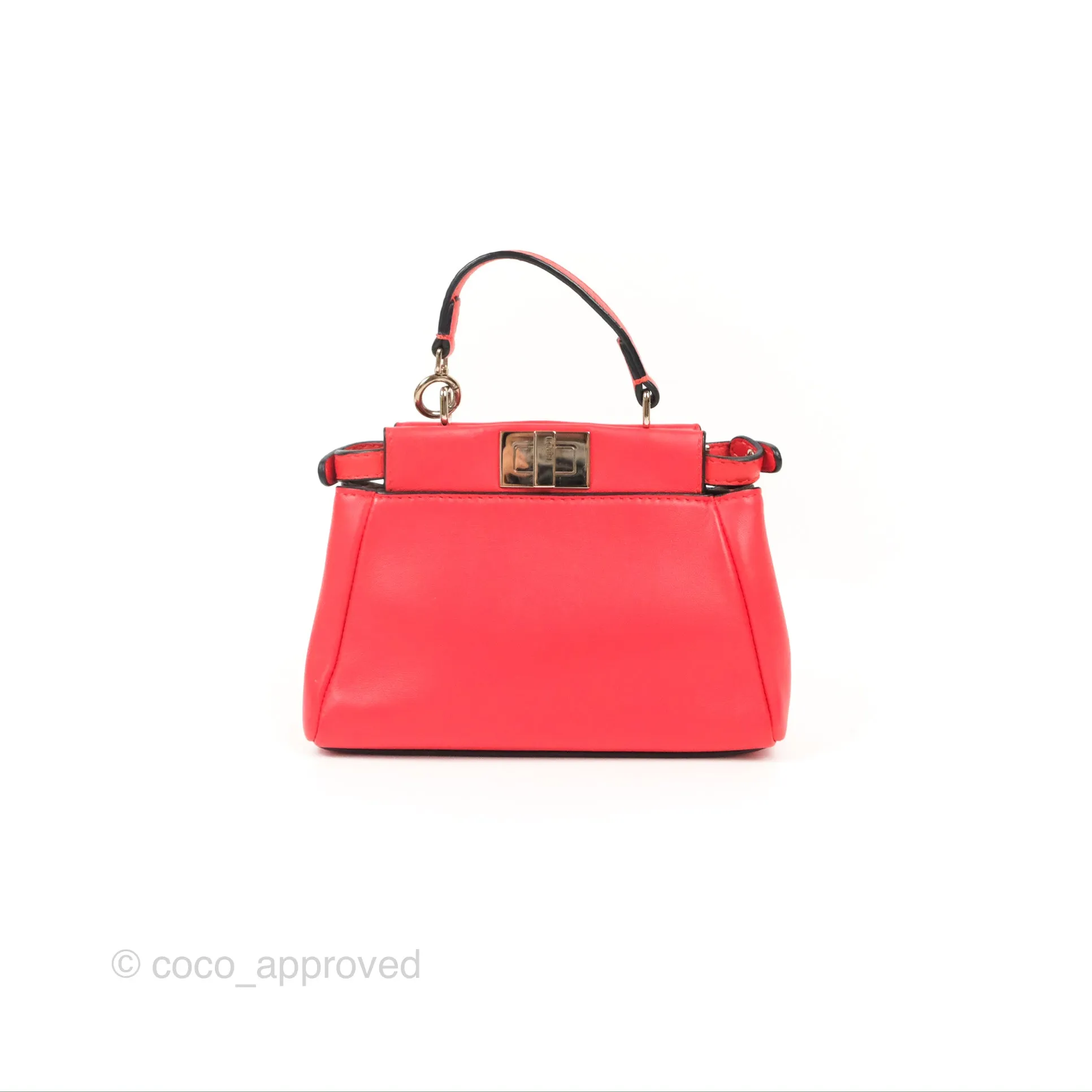 Fendi Micro Peekaboo Bag Red Calfskin Silver Hardware
