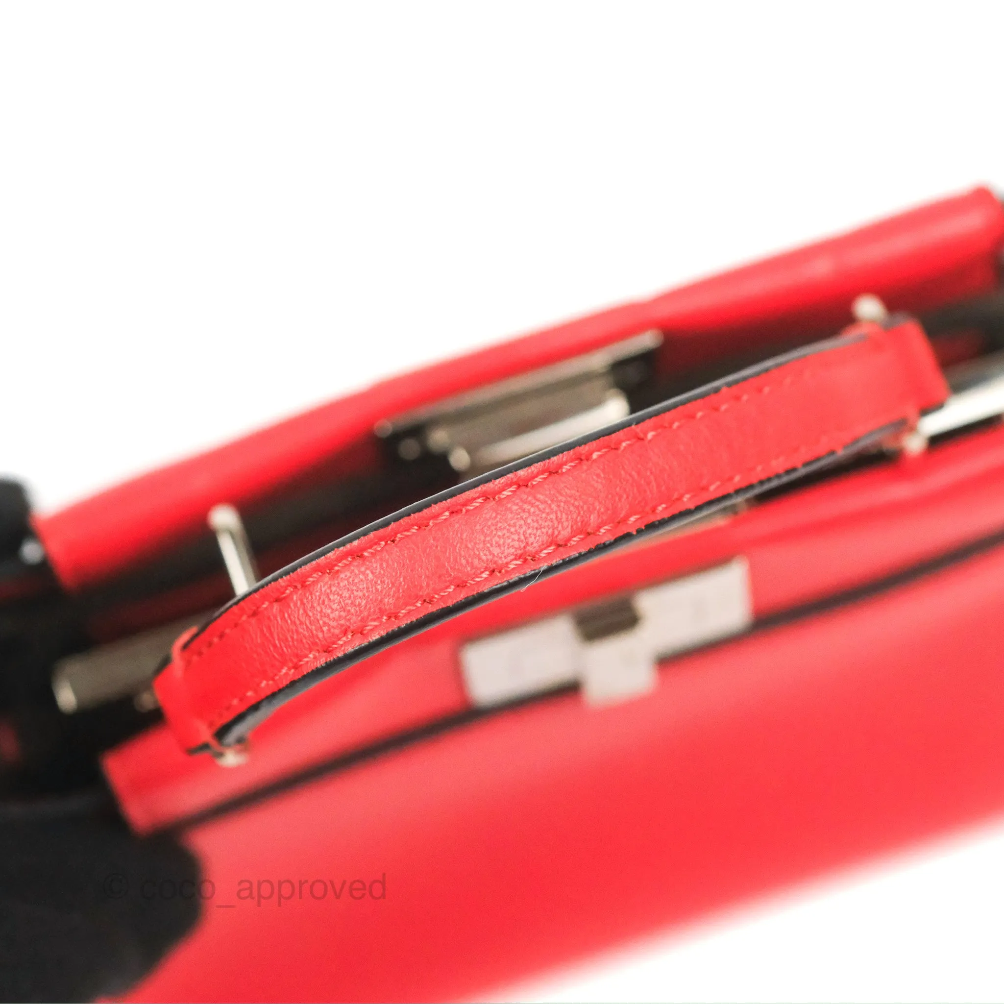 Fendi Micro Peekaboo Bag Red Calfskin Silver Hardware