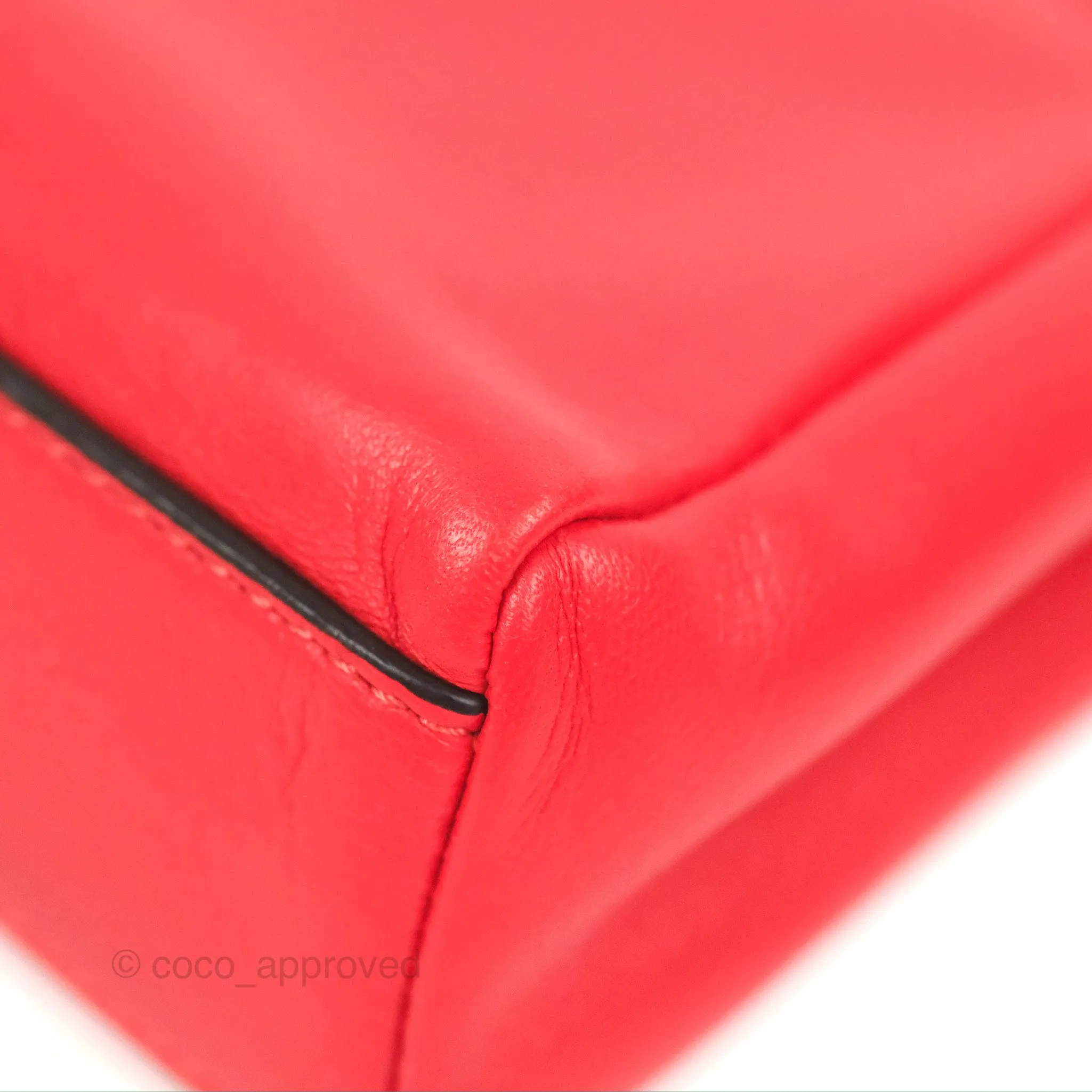 Fendi Micro Peekaboo Bag Red Calfskin Silver Hardware